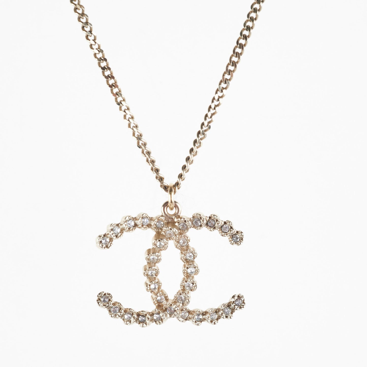 Chanel Gold Rhinestone Necklace Costume Jewellery
