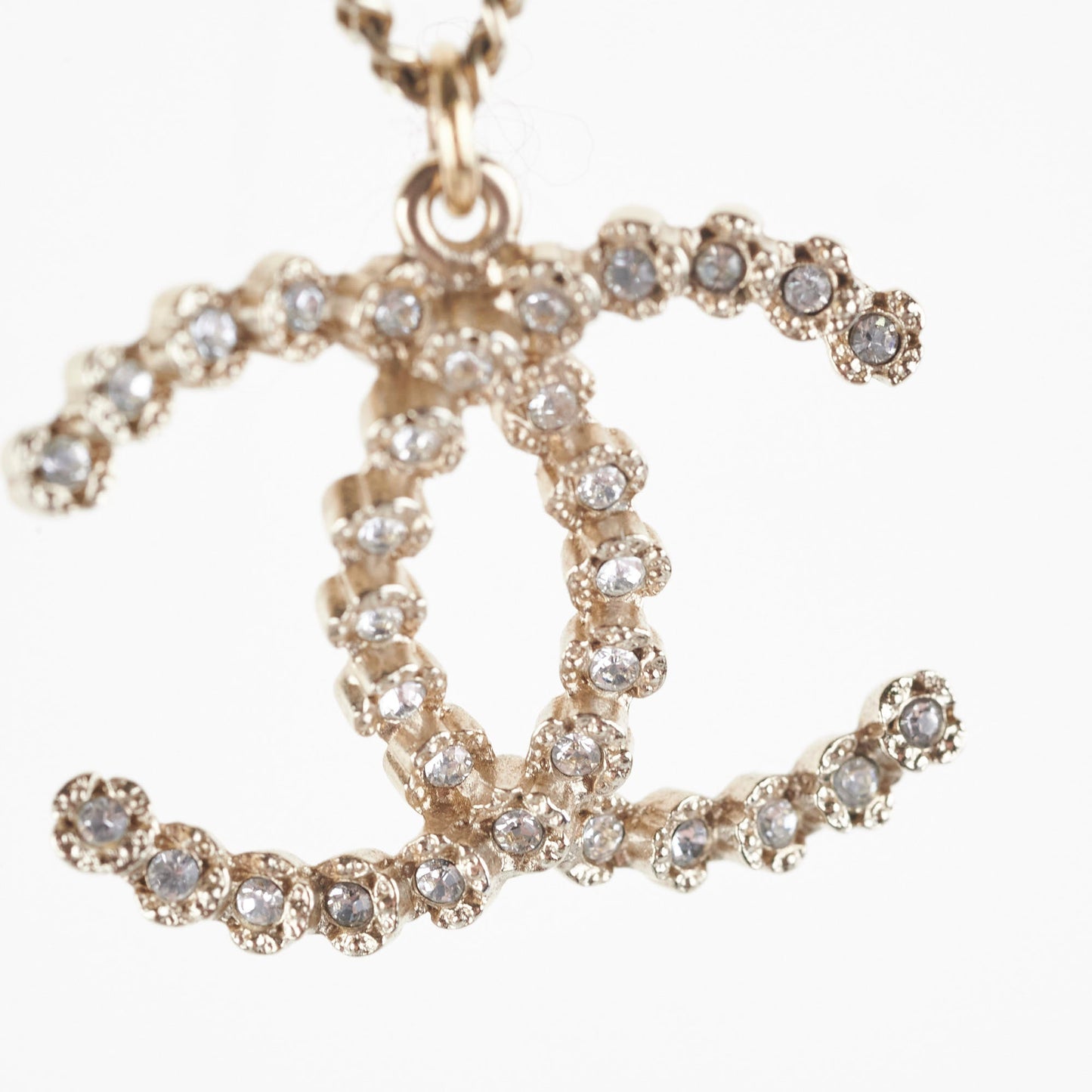 Chanel Gold Rhinestone Necklace Costume Jewellery