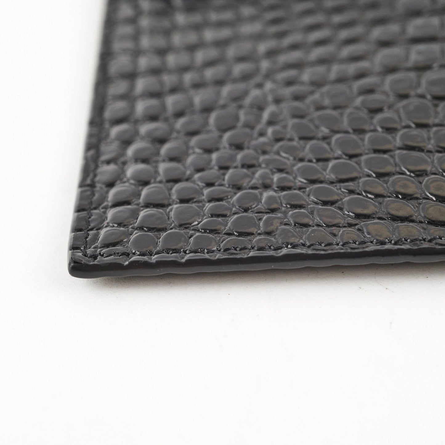 Saint Laurent Uptown Pouch Black Croc Embossed Clutch