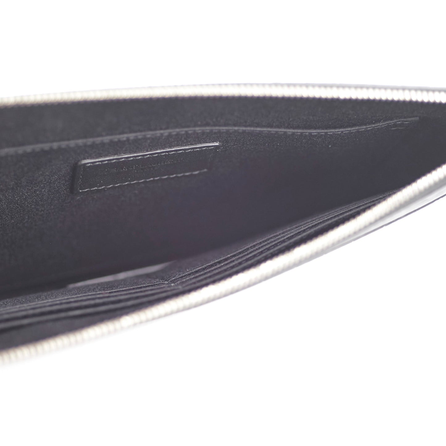 Saint Laurent Croc Embossed Black Clutch