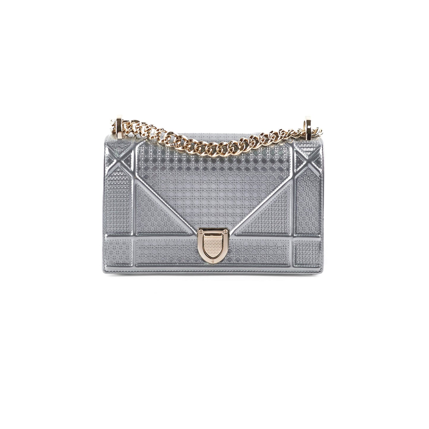 Christian Dior Micro Cannage Medum Diorama Metallic Silver