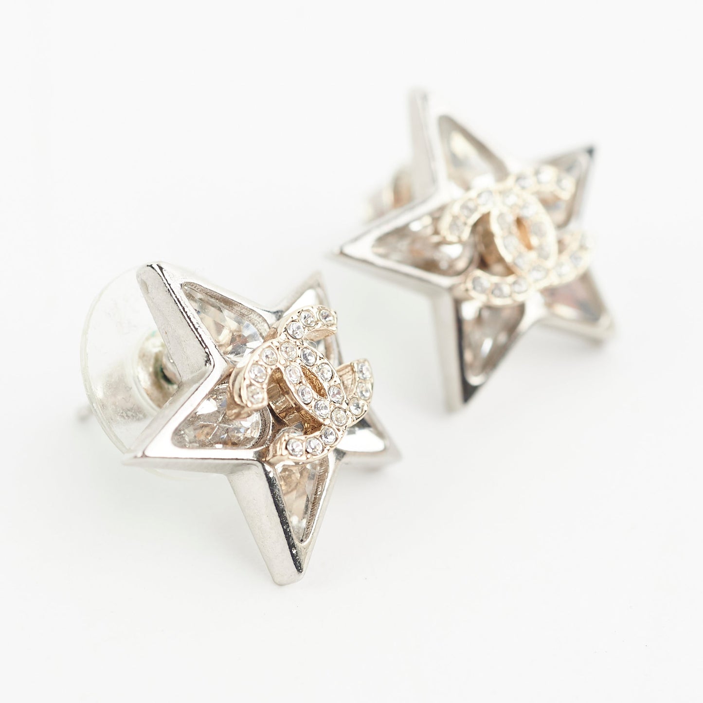 Chanel Star CC Logo Stud Earrings Costume Jewellery