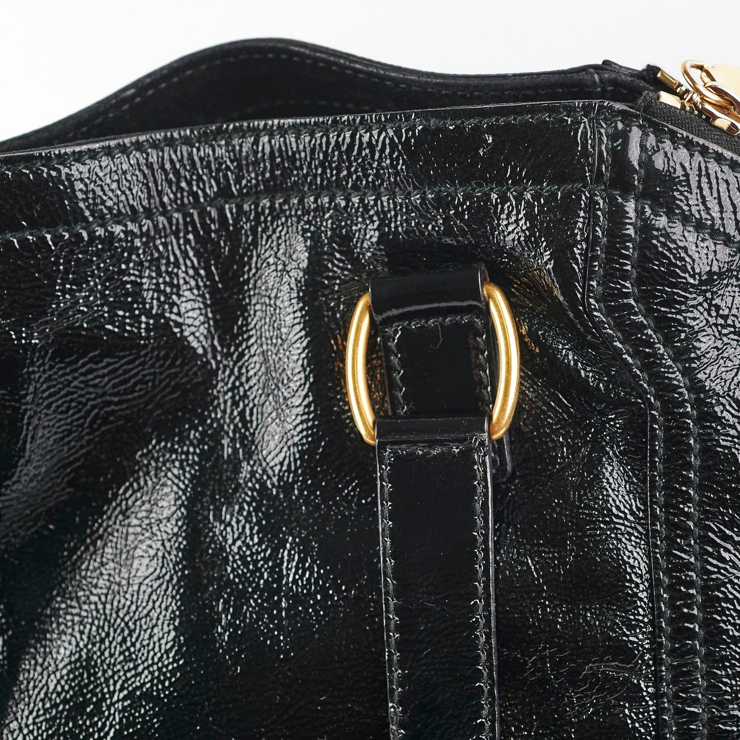 Saint Laurent Downtown Black Patent Bag Black