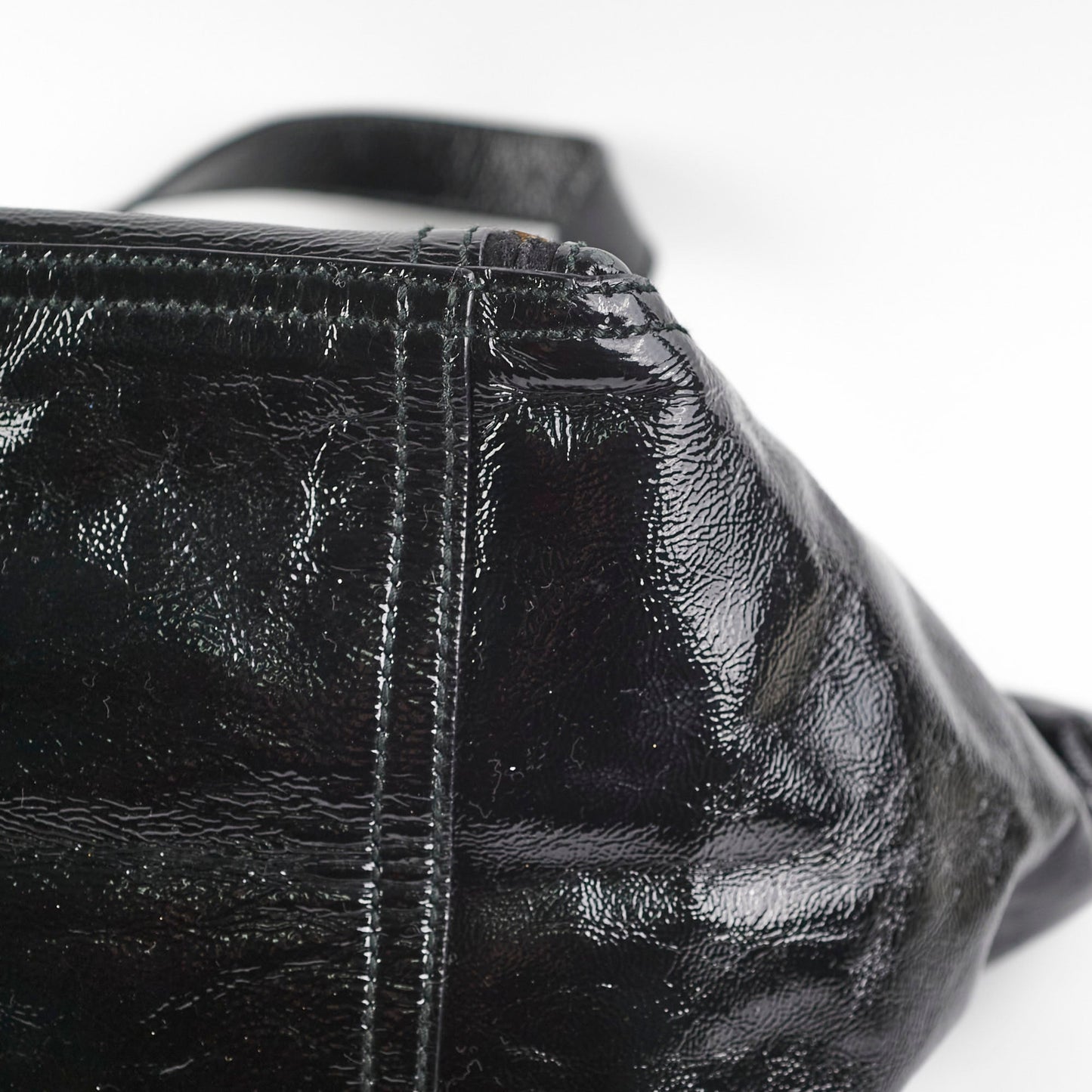 Saint Laurent Downtown Black Patent Bag Black