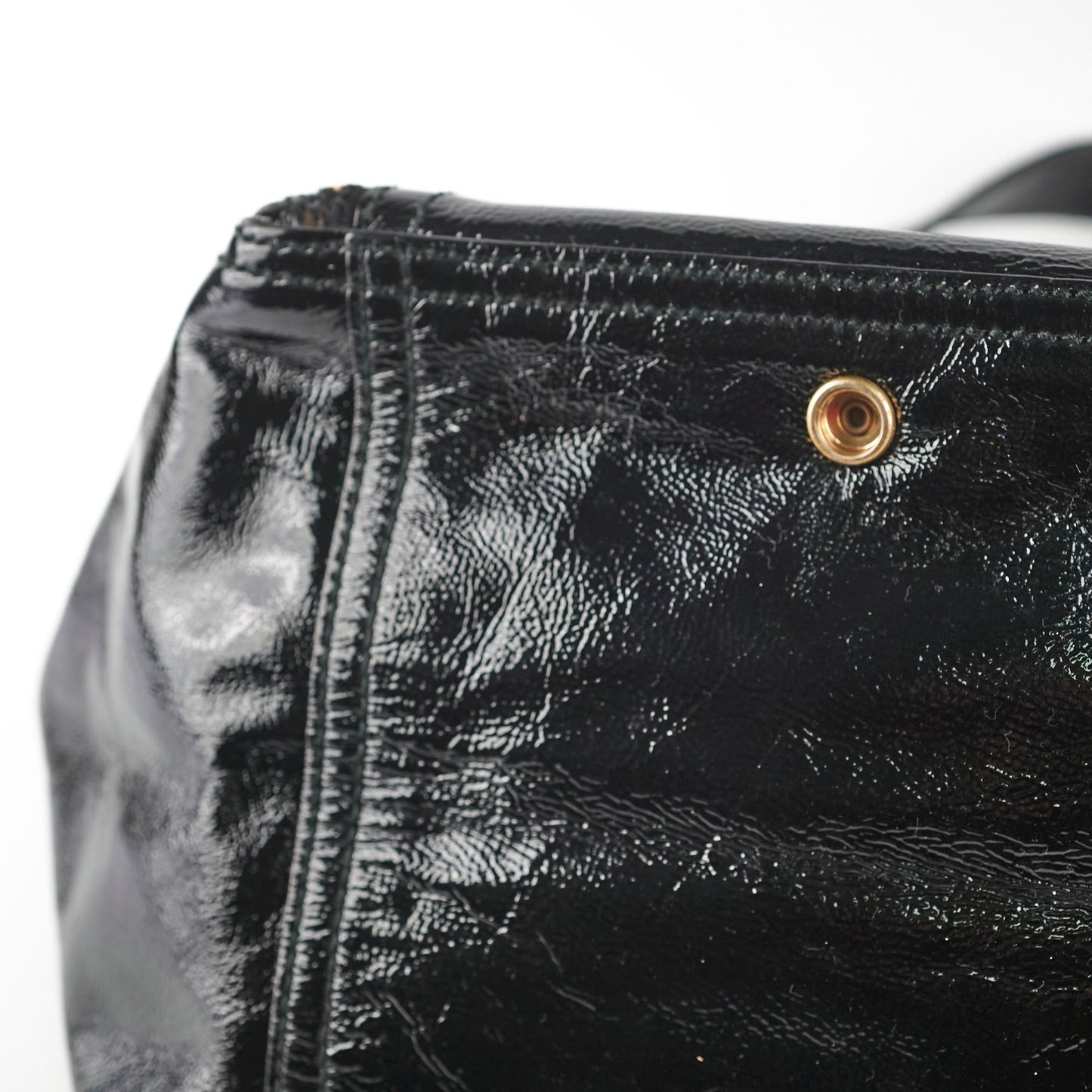 Saint Laurent Downtown Black Patent Bag Black