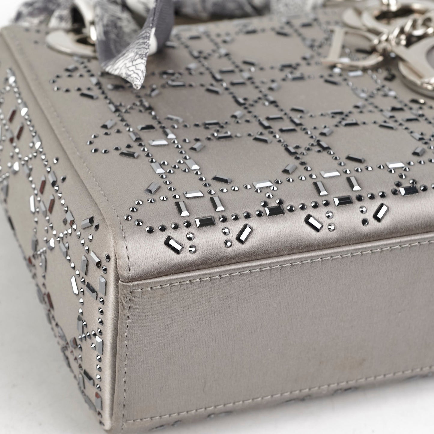 Christian Dior Mini Lady Dior Satin Grey