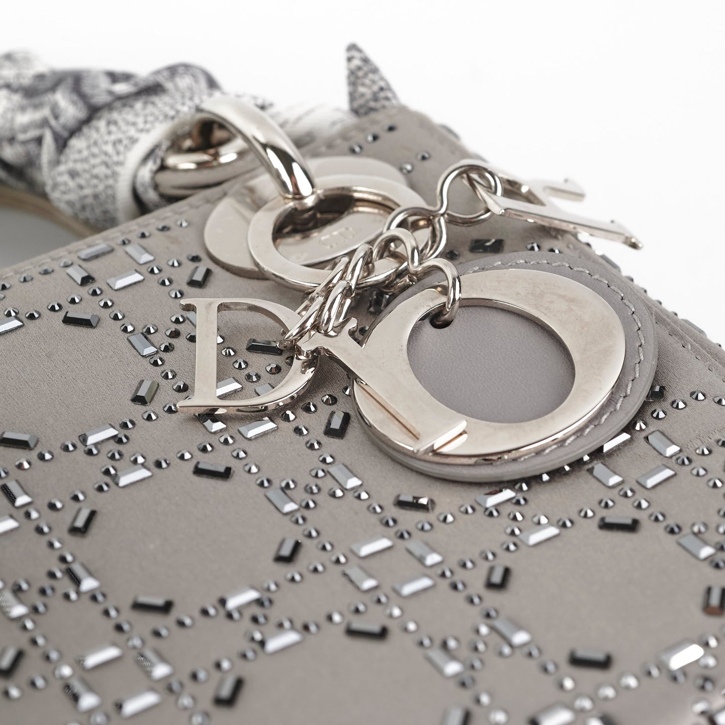 Christian Dior Mini Lady Dior Satin Grey