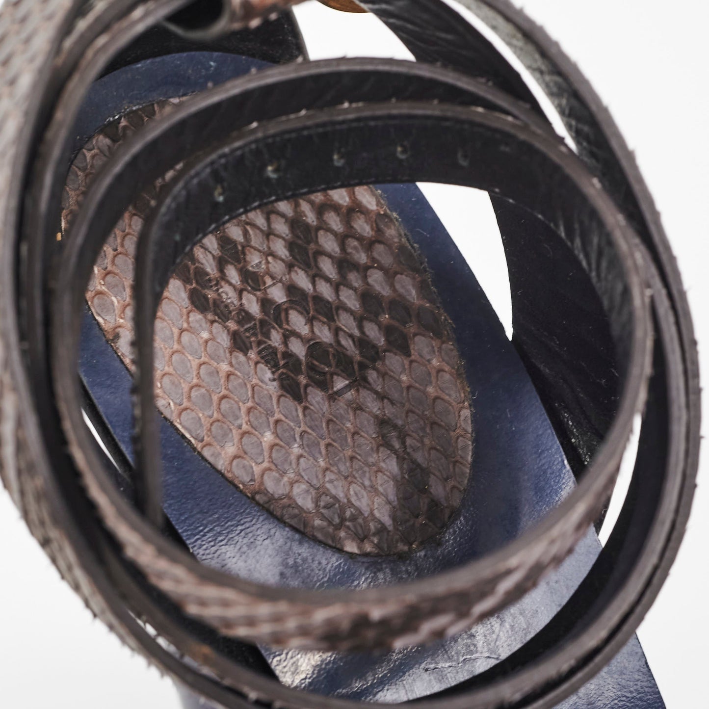 Gucci Snakeskin Ankle Strap Heels Blue Size 41
