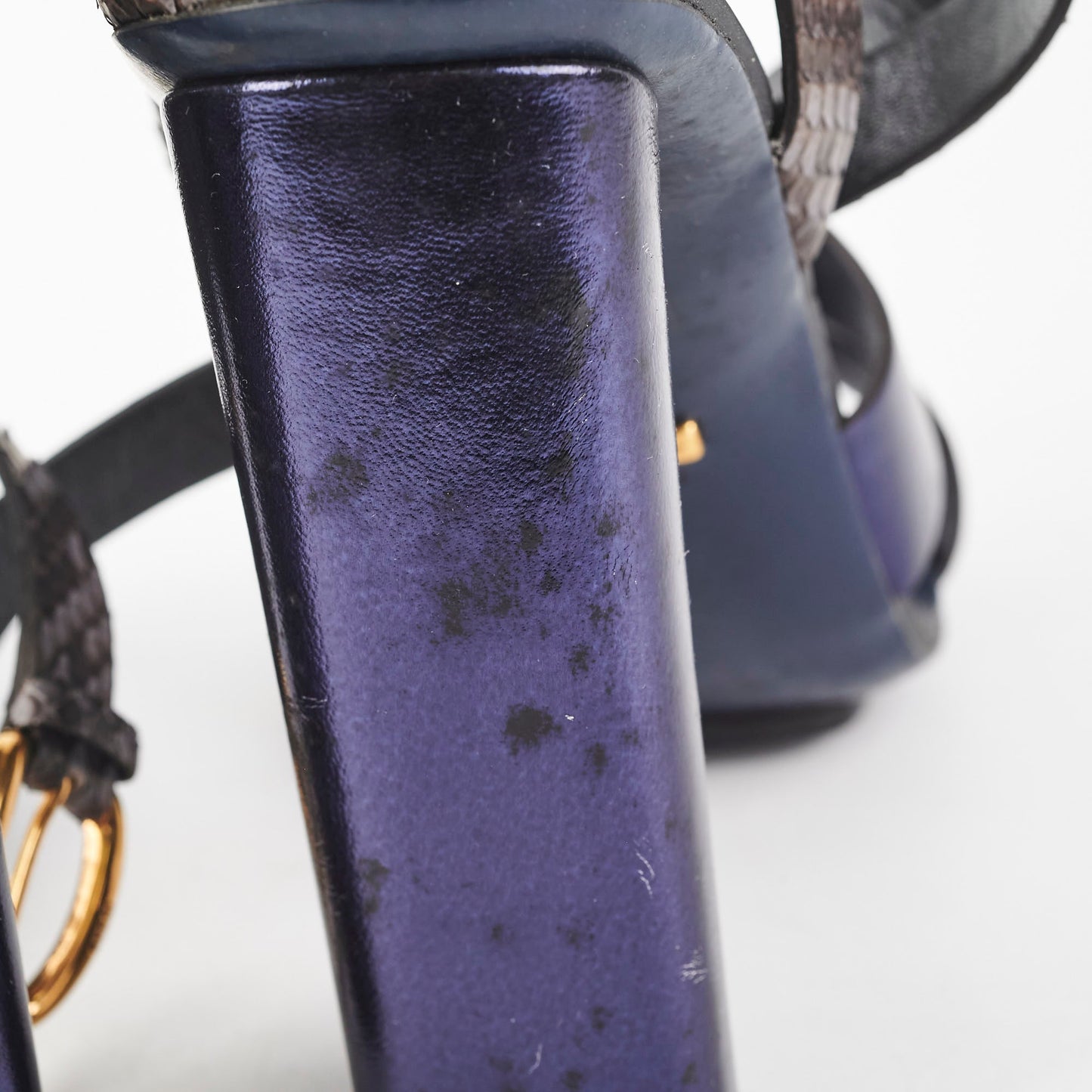 Gucci Snakeskin Ankle Strap Heels Blue Size 41