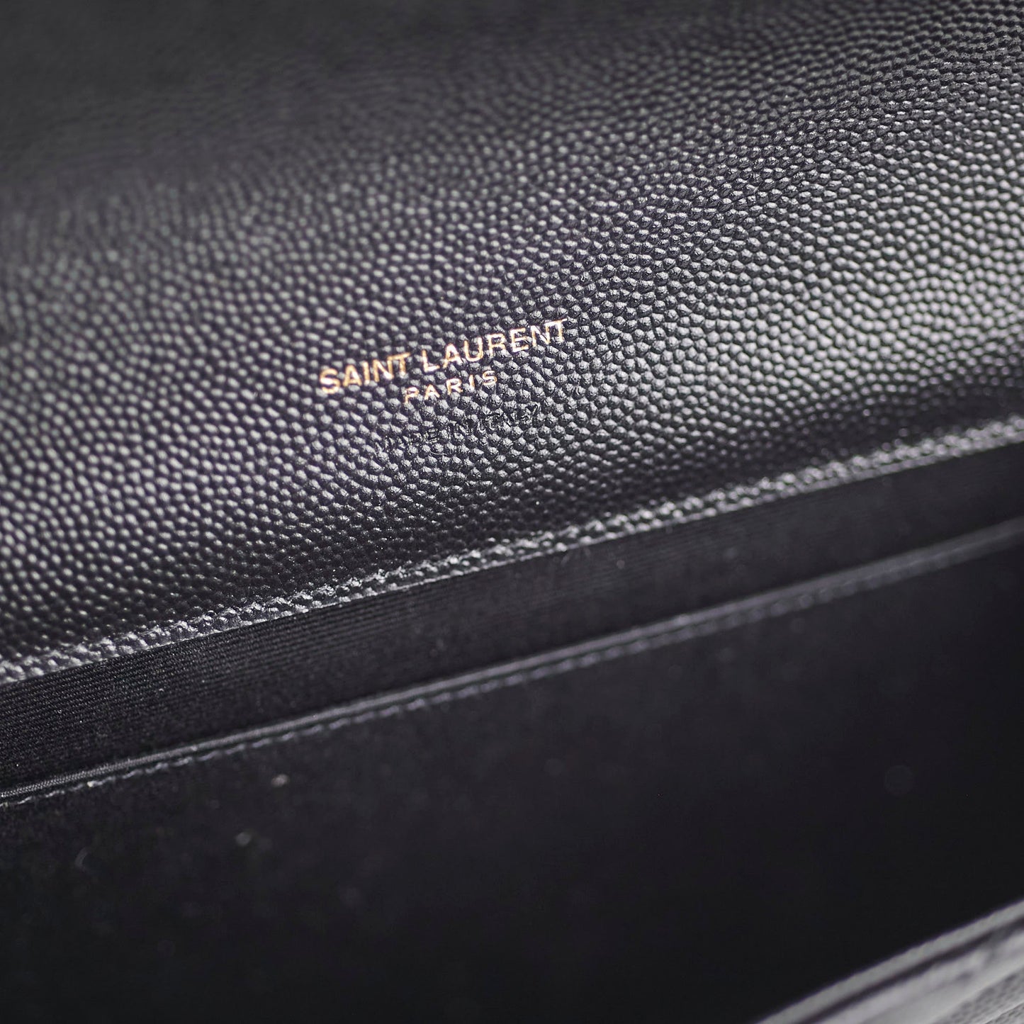 Saint Laurent Grained Leather Black Clutch Wristlet