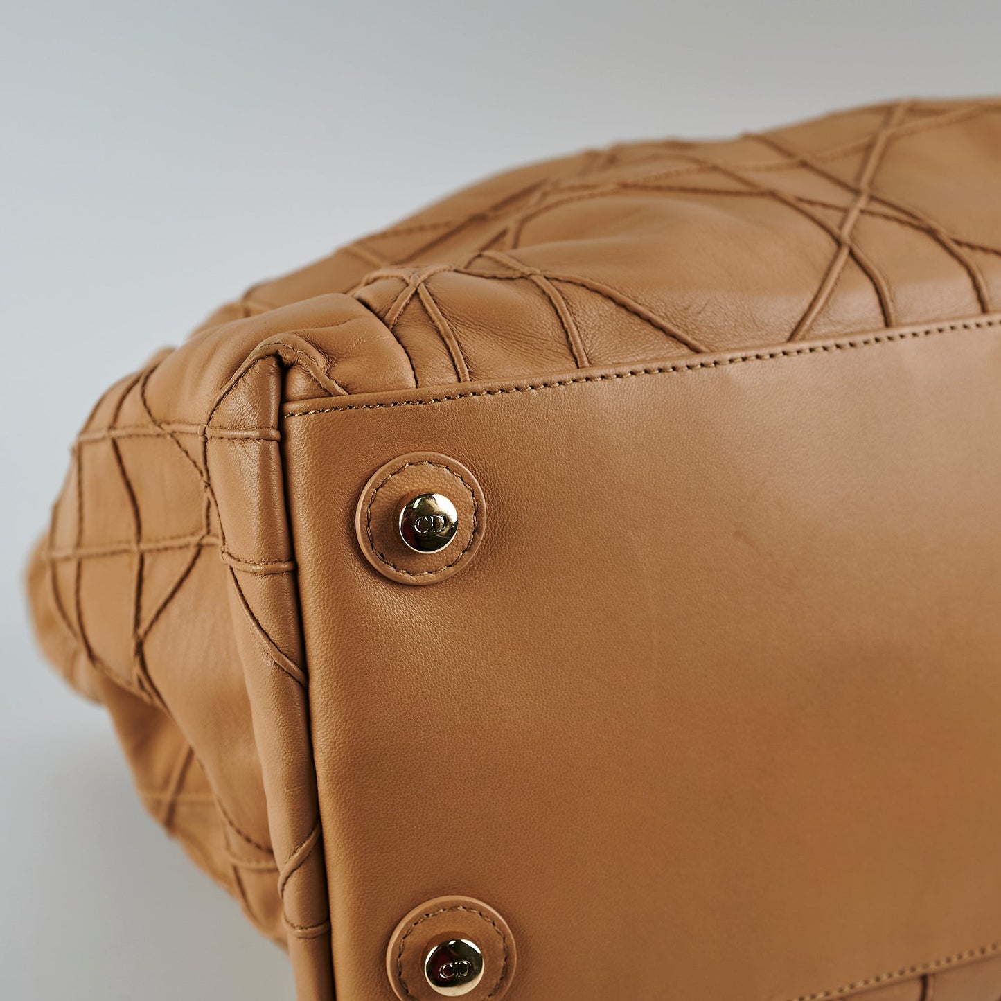 Dior Cannage Le Trente Leather Shoulder Bag Beige