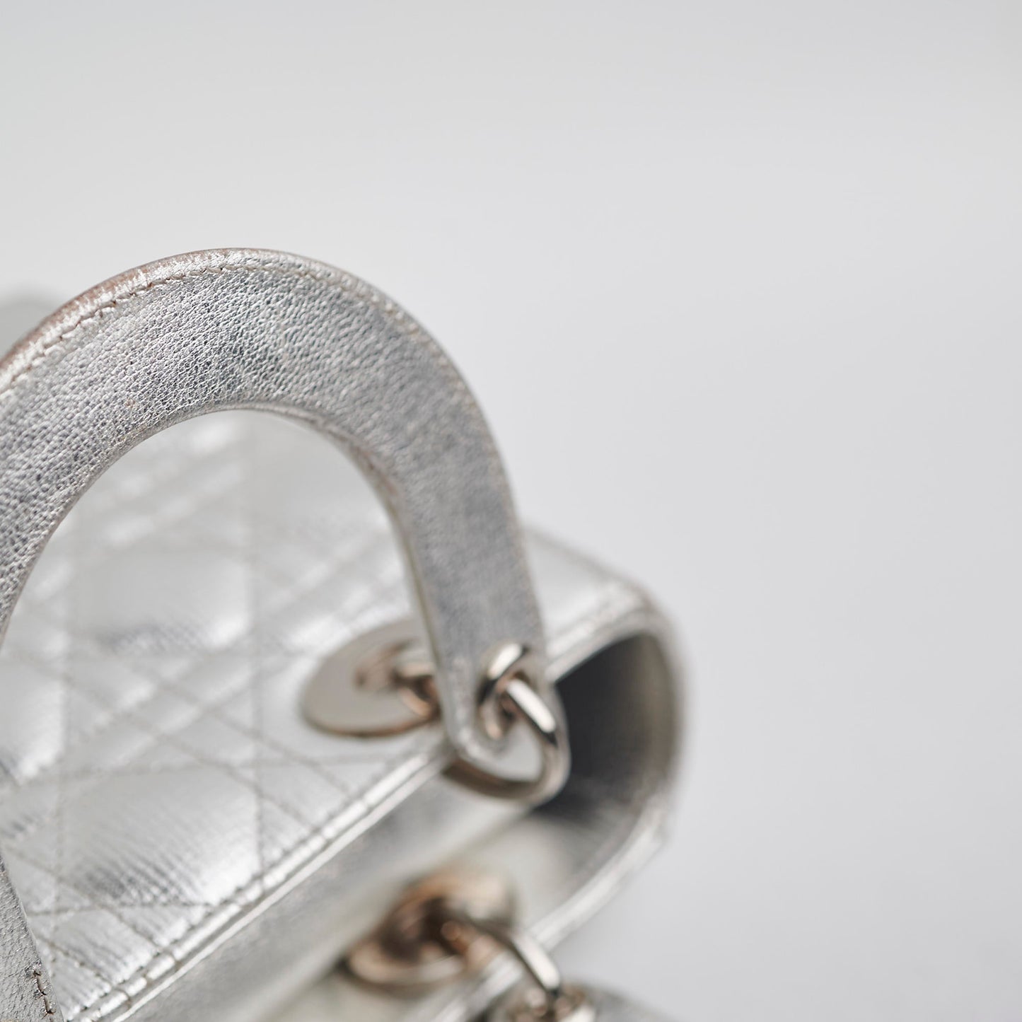 Christian Dior Lady Dior Small Metallic Silver