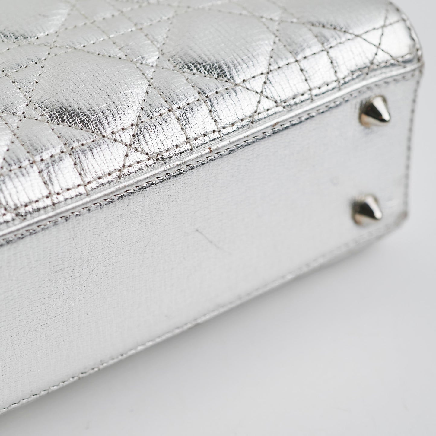 Christian Dior Lady Dior Small Metallic Silver