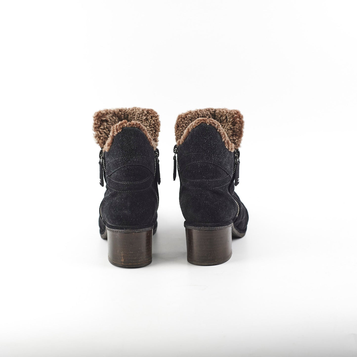 Chanel Suede Black Boots Size 35.5