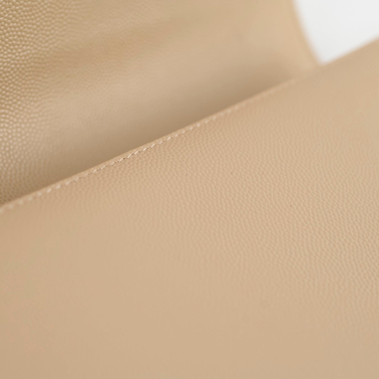 Saint Laurent Beige Clutch Grained Calfskin