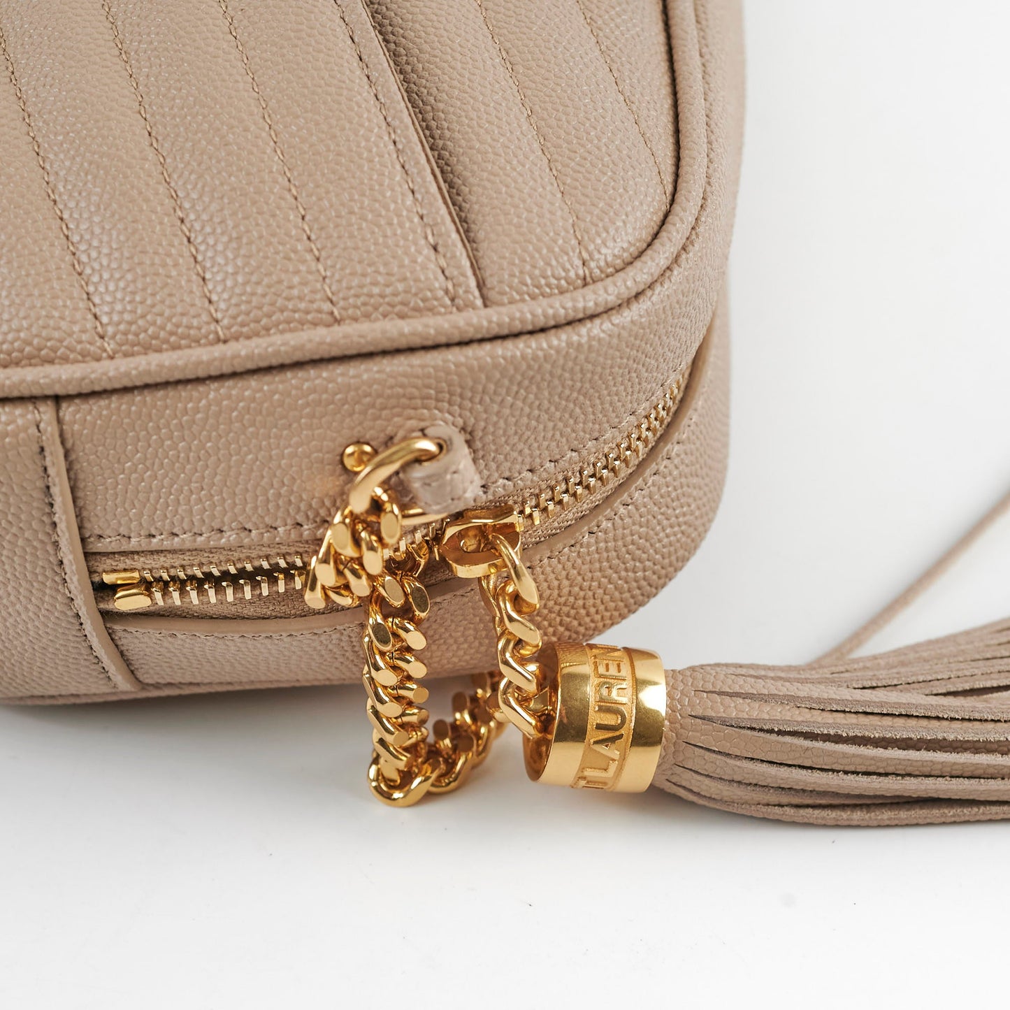 Saint Laurent Mini Lou Dark Beige Camera Crossbody Bag