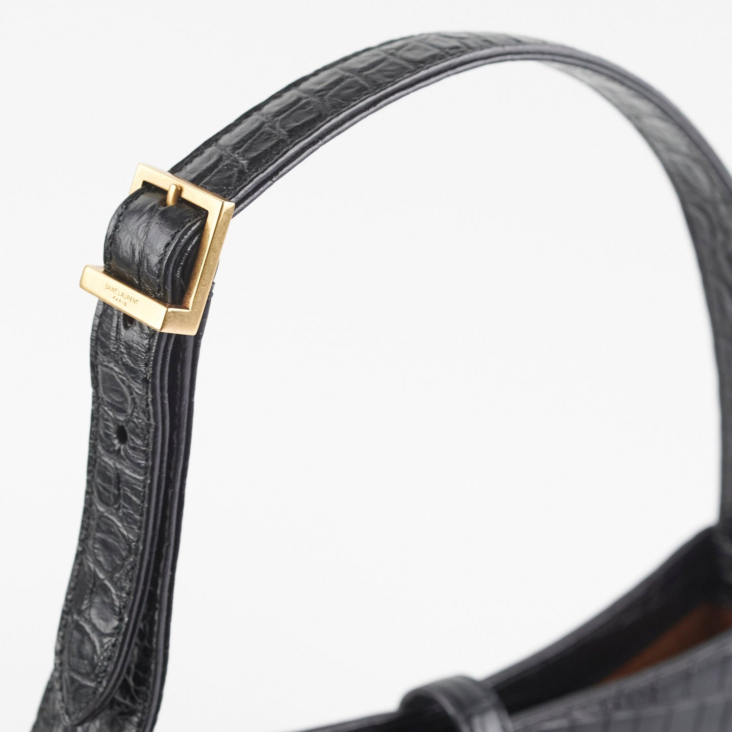 ITEM 9 - Saint Laurent Le5 a 7 croc Embossed Black