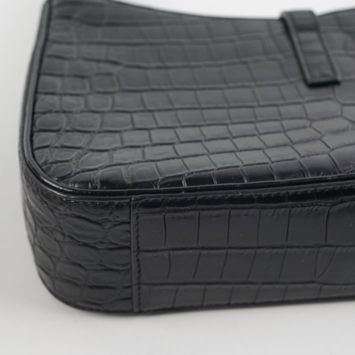 ITEM 9 - Saint Laurent Le5 a 7 croc Embossed Black