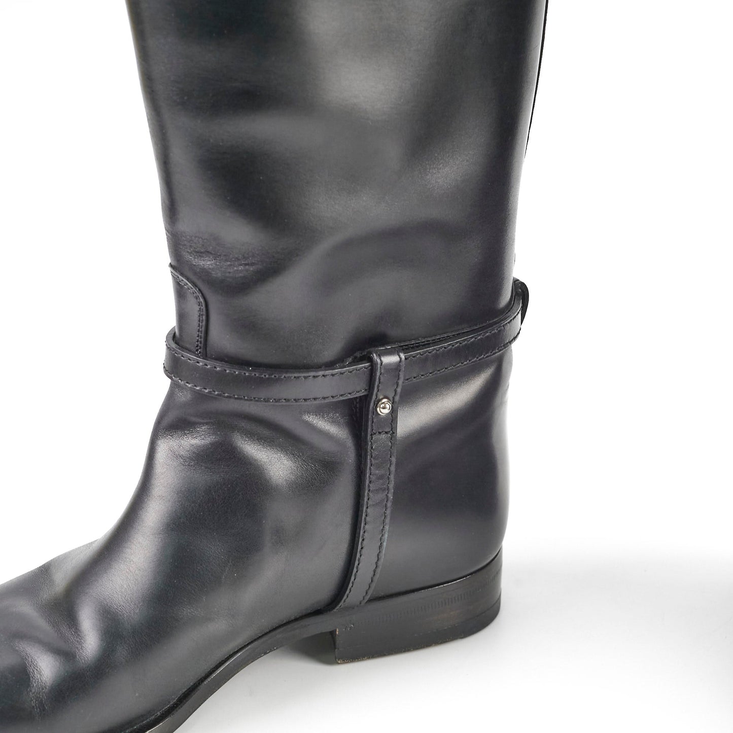 Gucci Knee High Boots Ribot Black 38