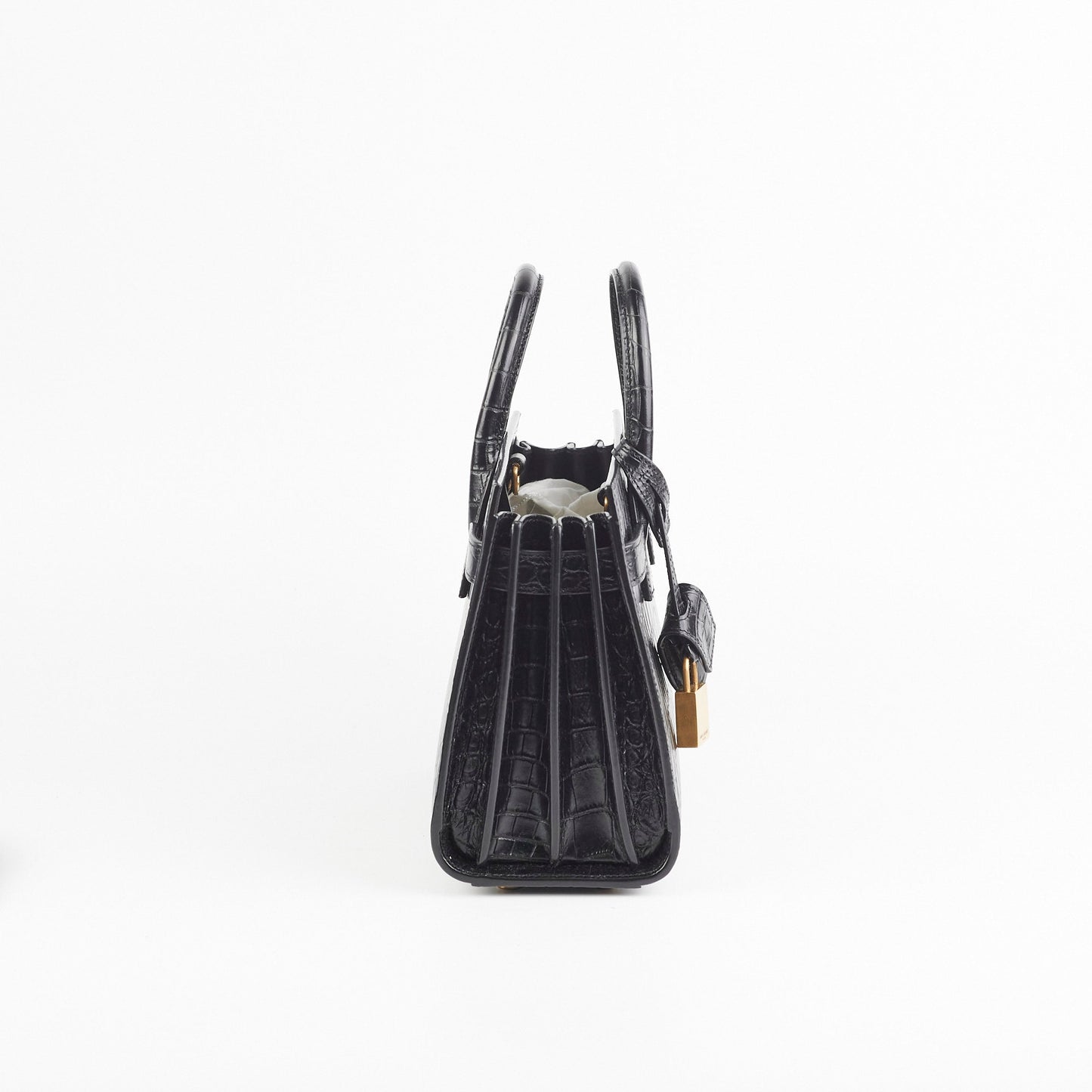 Saint Laurent Sac De Jour Nano Croc Embossed Black
