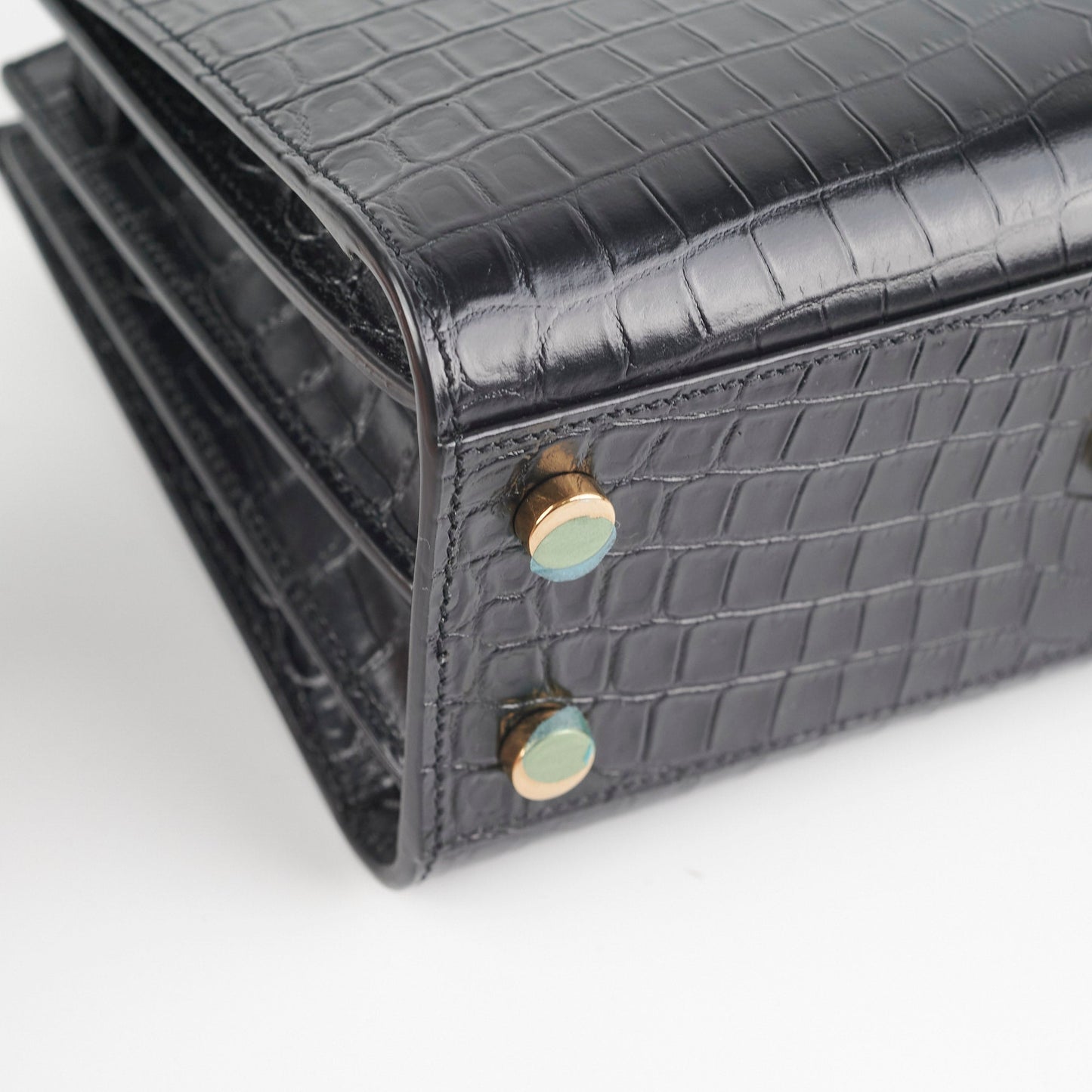 Saint Laurent Sac De Jour Nano Croc Embossed Black