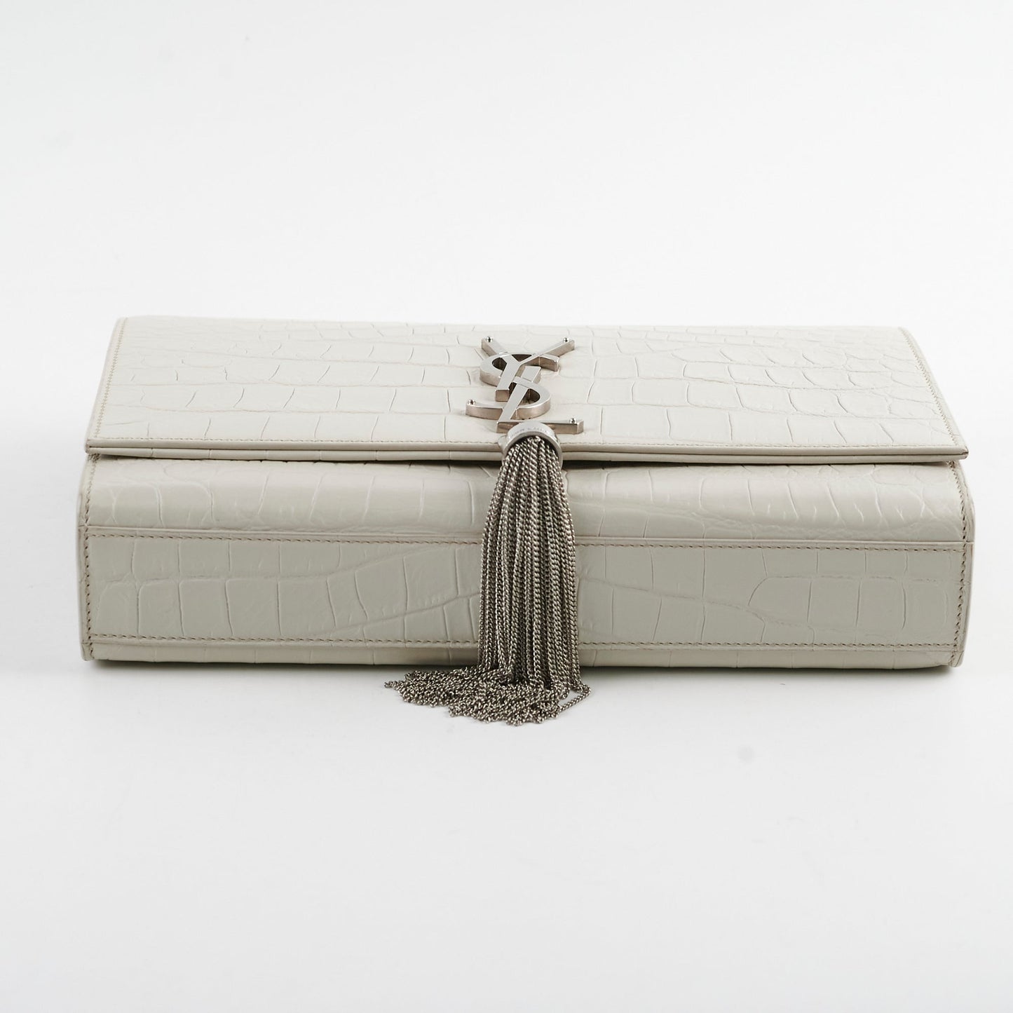 Saint Laurent Medium Kate Tassel Light Grey