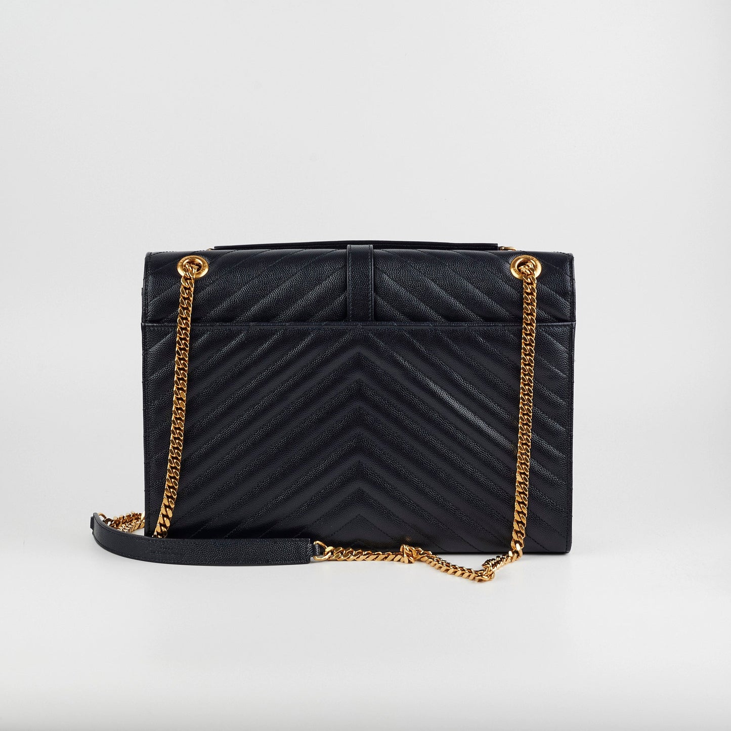 Saint Laurent Large Envelope Navy Shoulder Bag