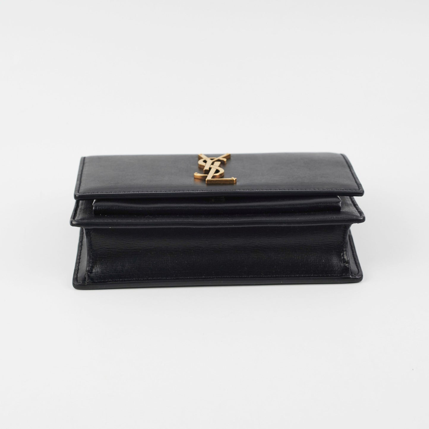 Saint Laurent Sunset Black Chain Wallet In Smooth Leather