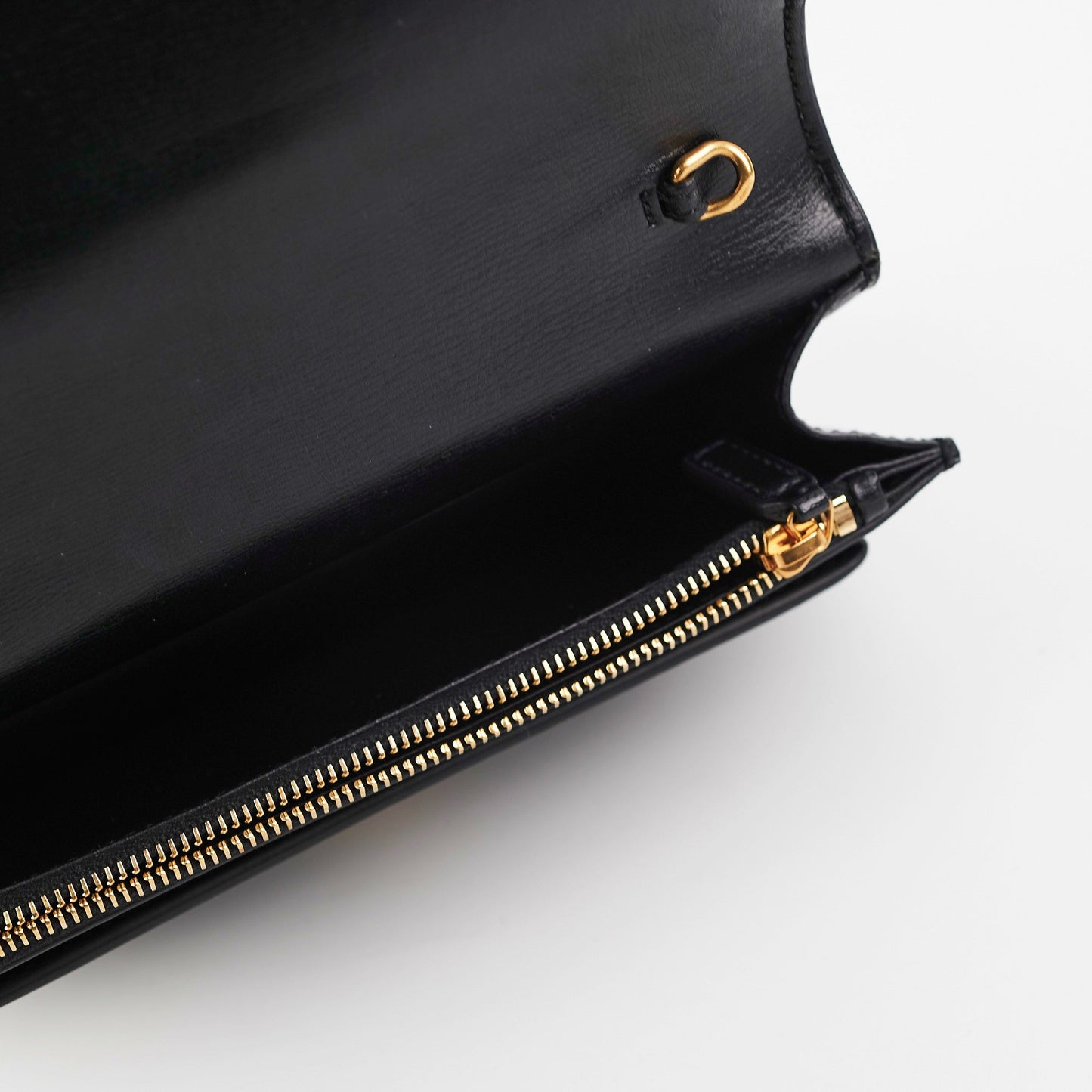 Saint Laurent Sunset Black Chain Wallet In Smooth Leather