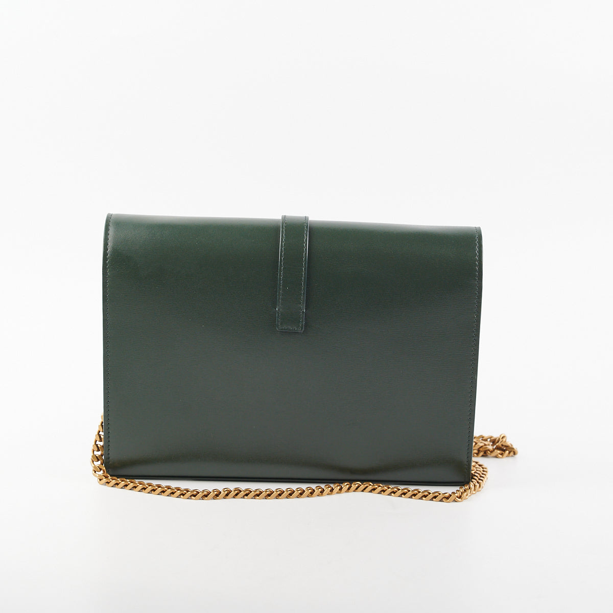 Saint Laurent Medium Sulpice Flap Wallet on Chain Green