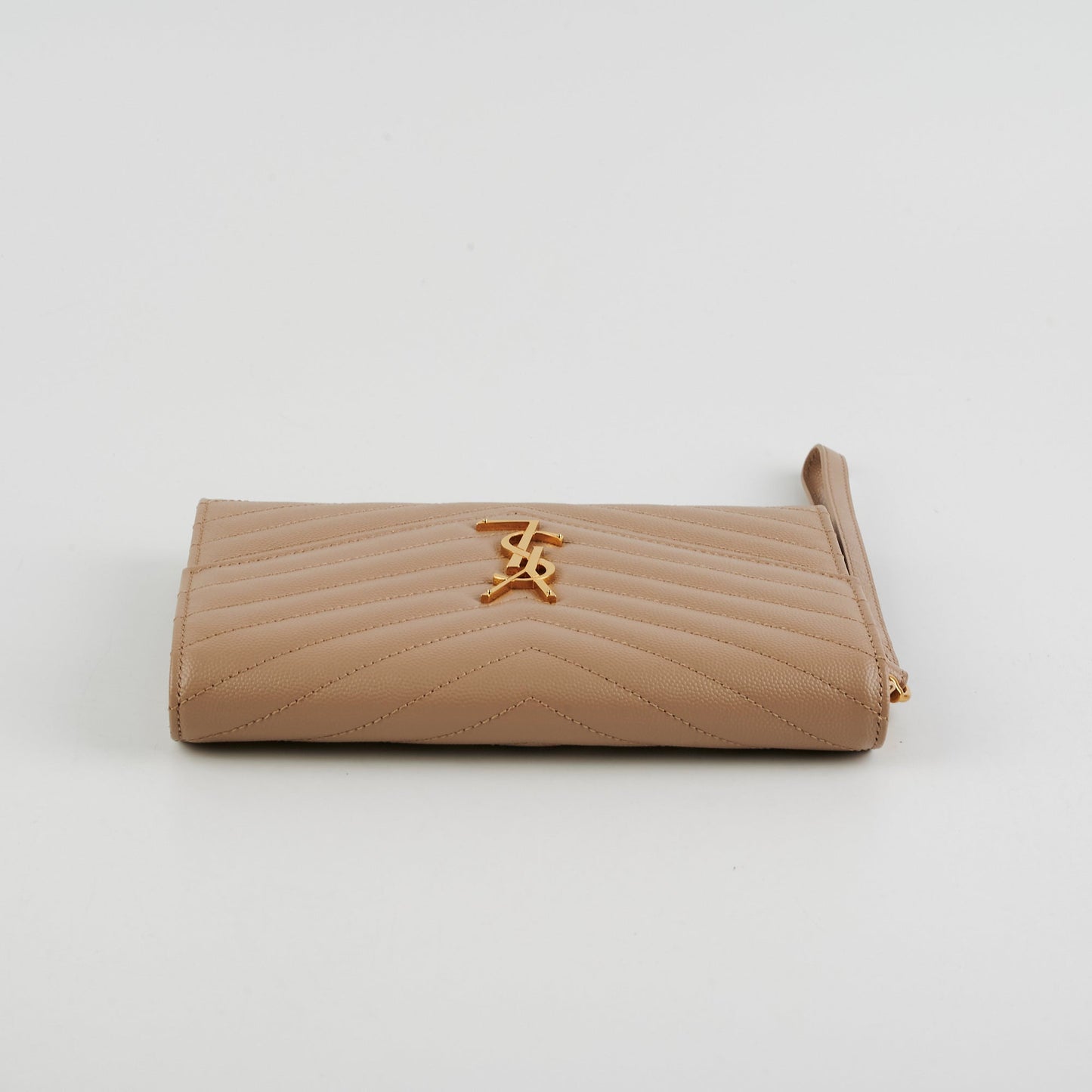 Saint Laurent Cassandre Flap Beige Pouch