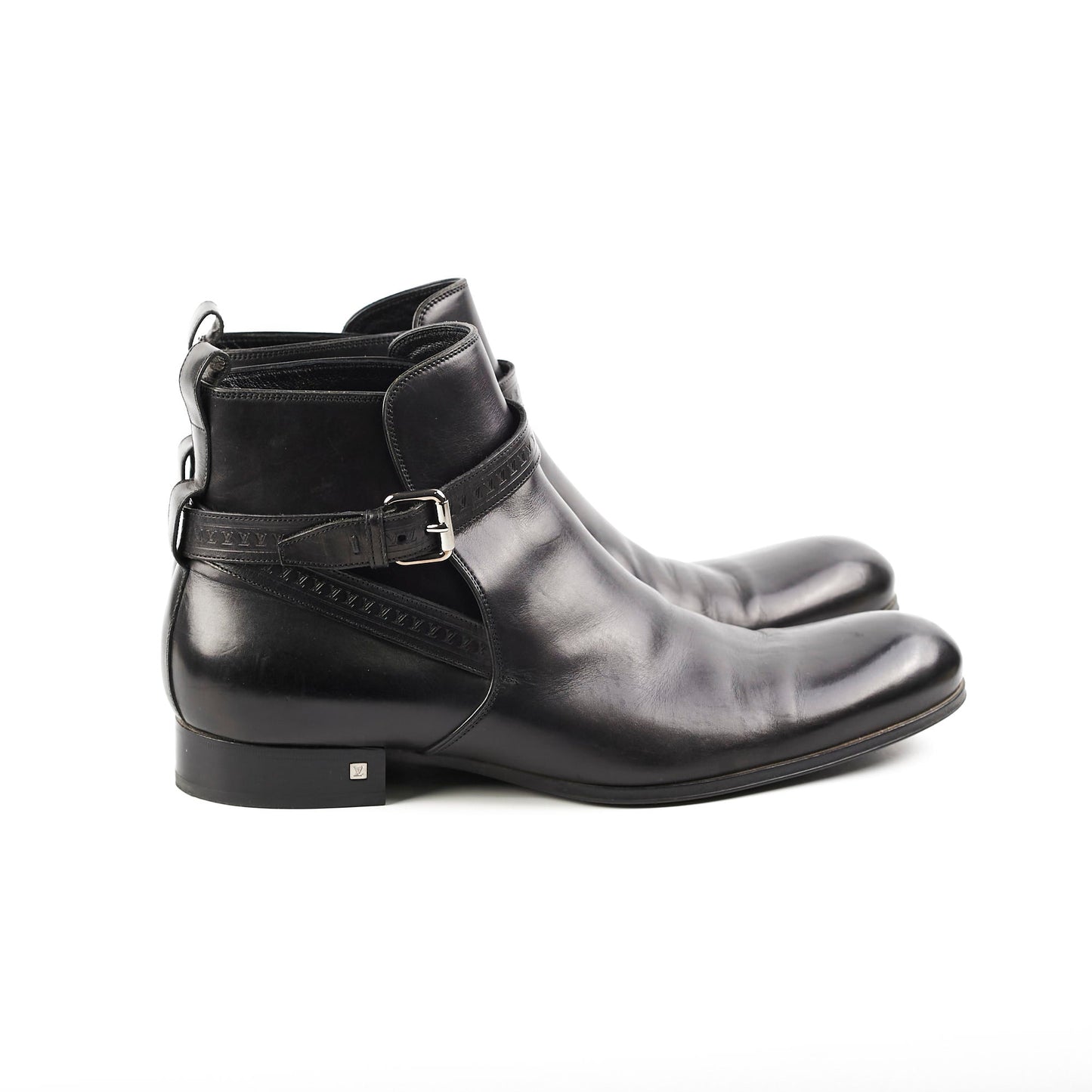 Louis Vuitton Mens Black Leather Boots Size 11