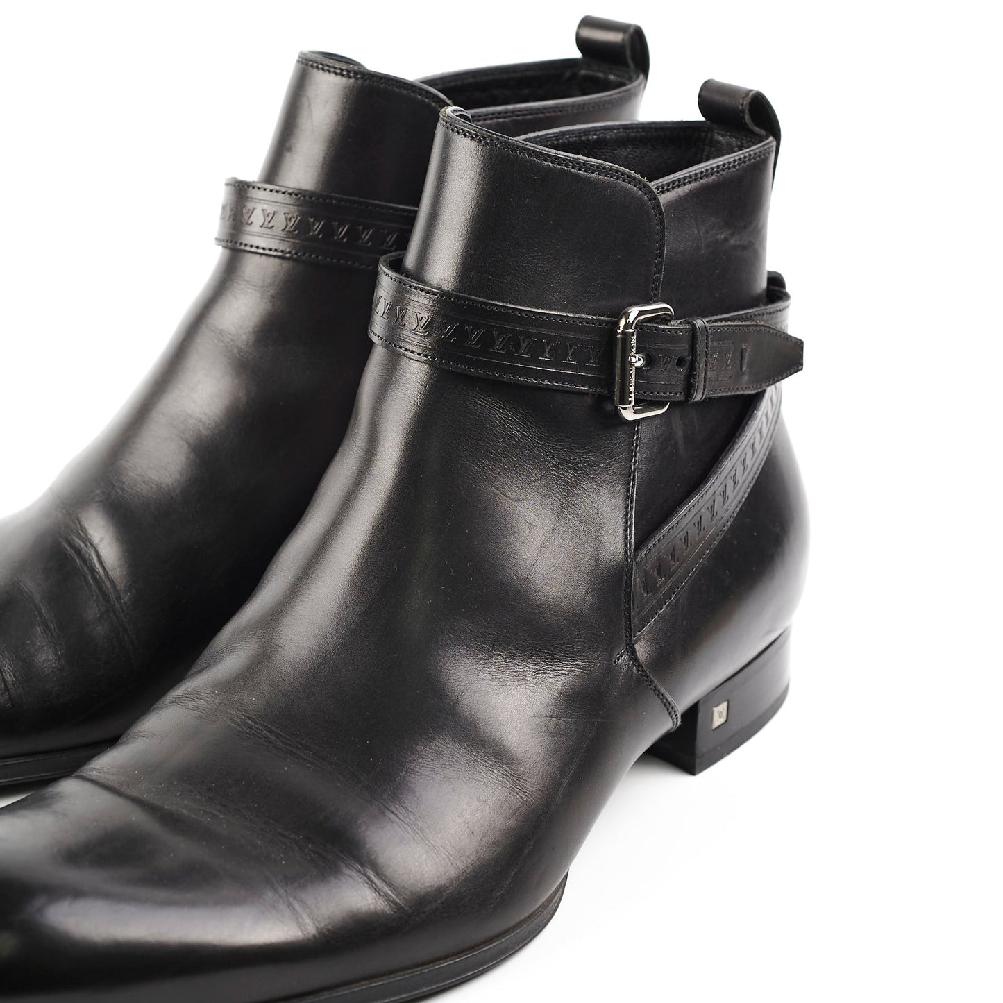 Louis Vuitton Mens Black Leather Boots Size 11