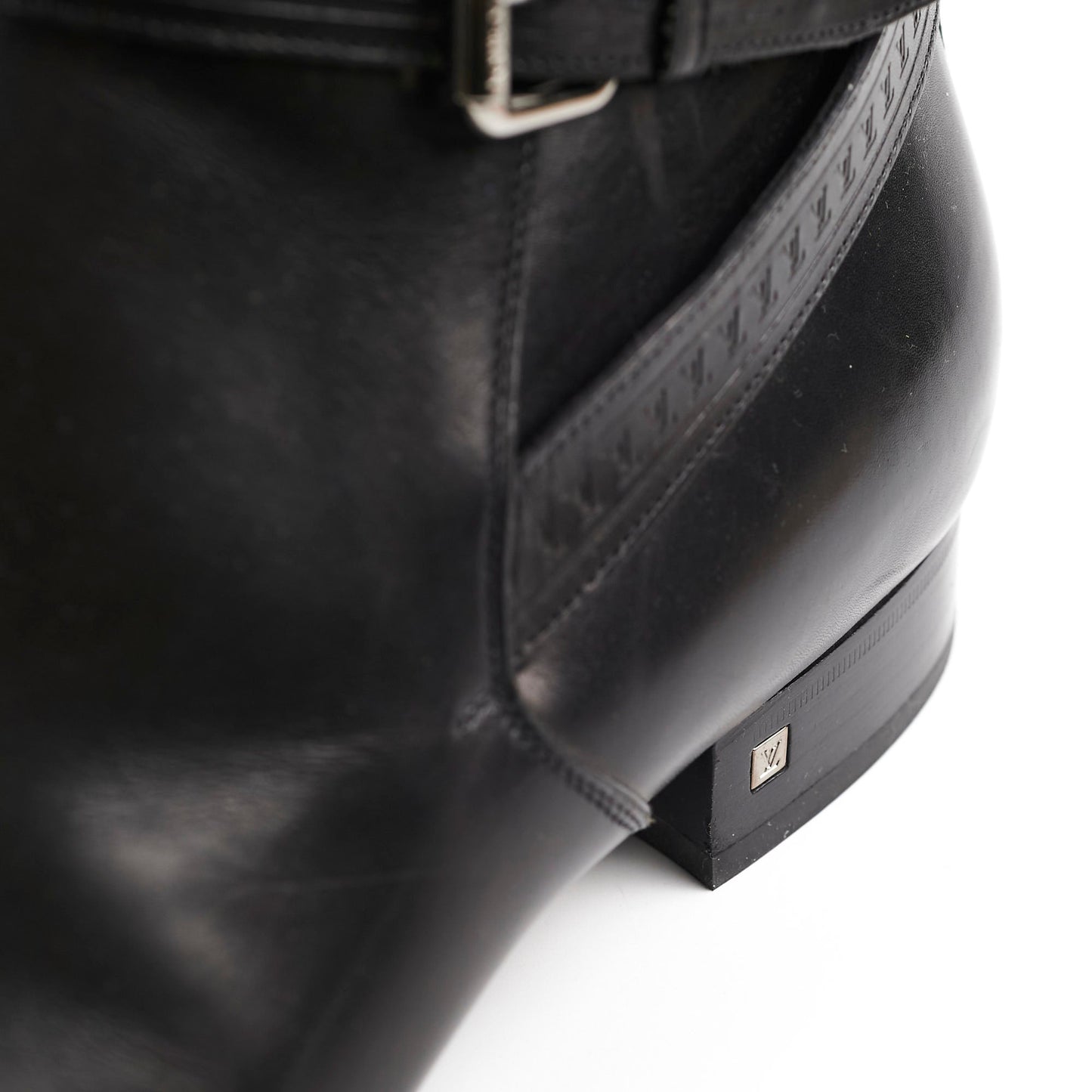 Louis Vuitton Mens Black Leather Boots Size 11