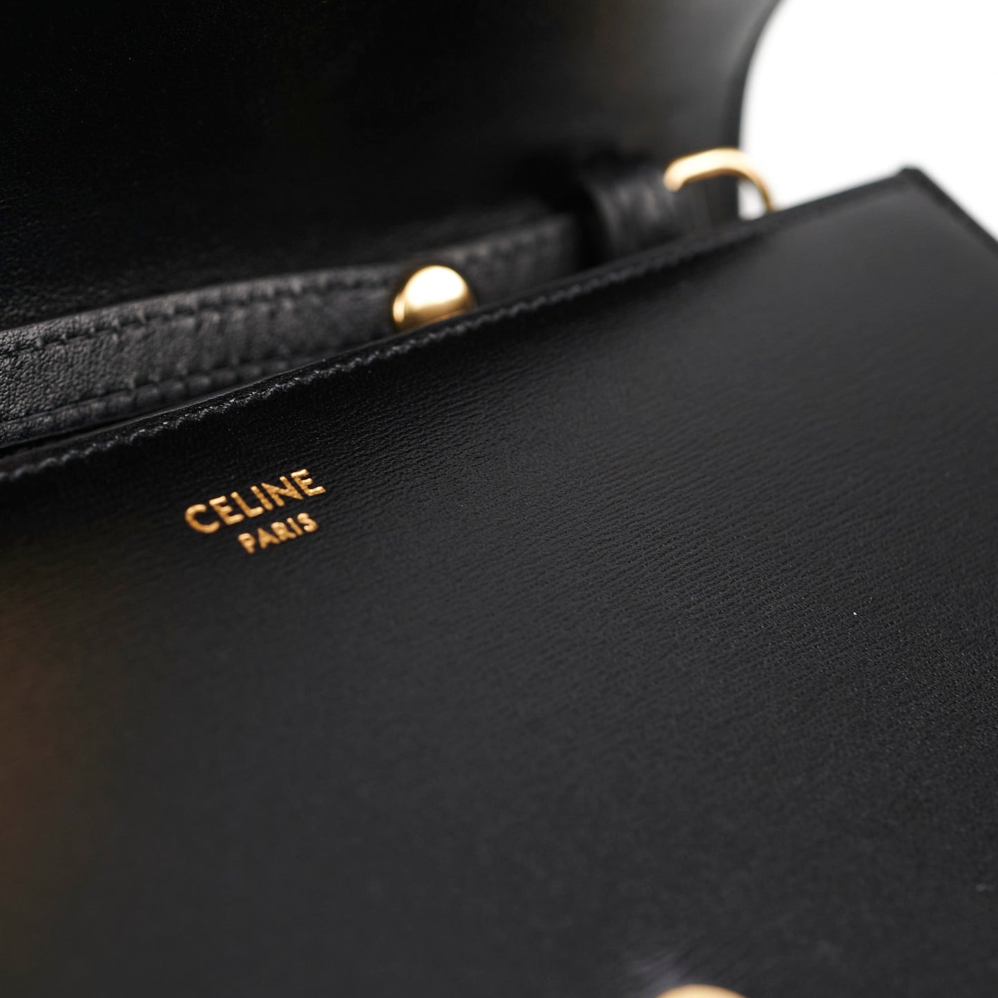 Celine Triomphe Black Wallet On Chain WOC