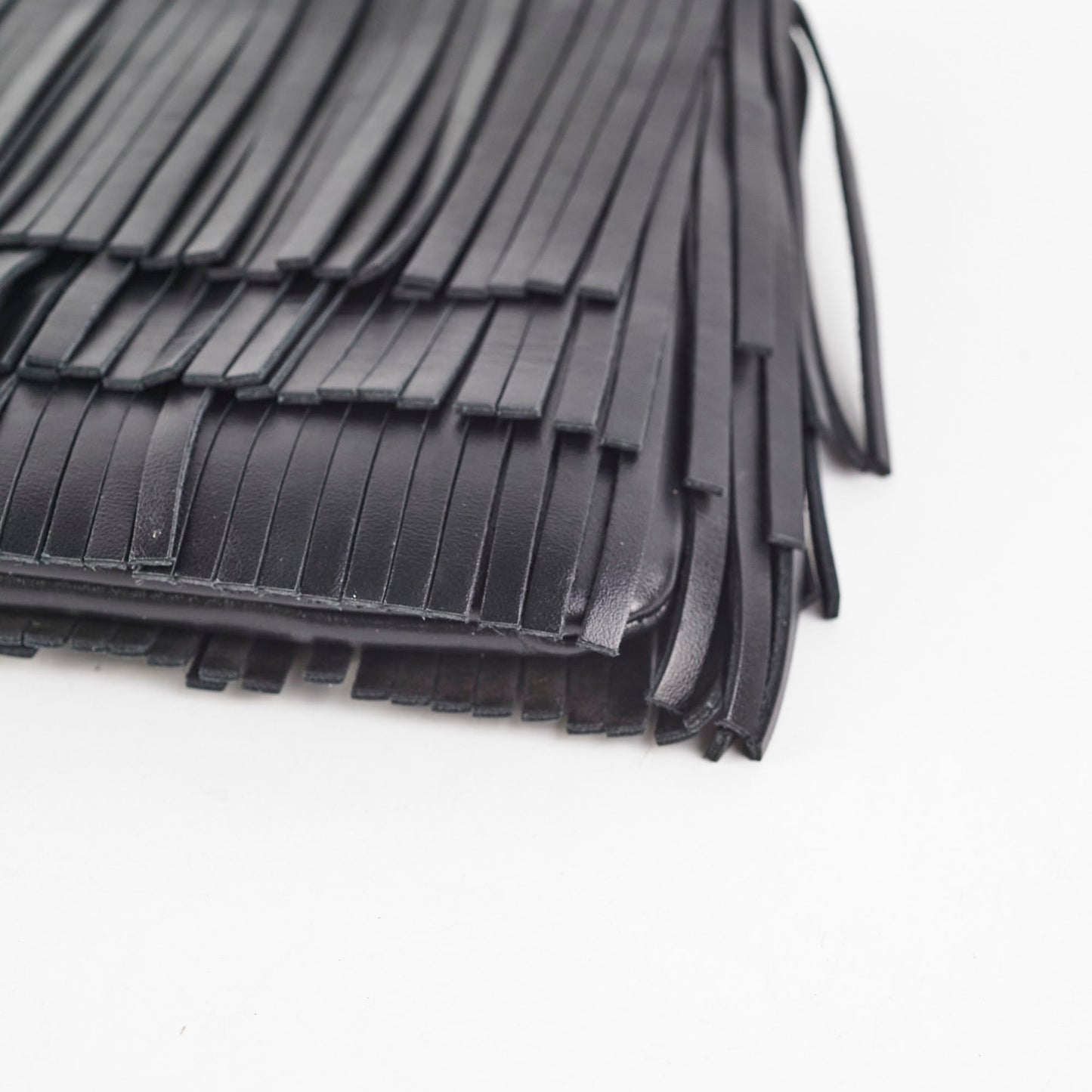 Saint Laurent Joulie Fringe Pouch Black