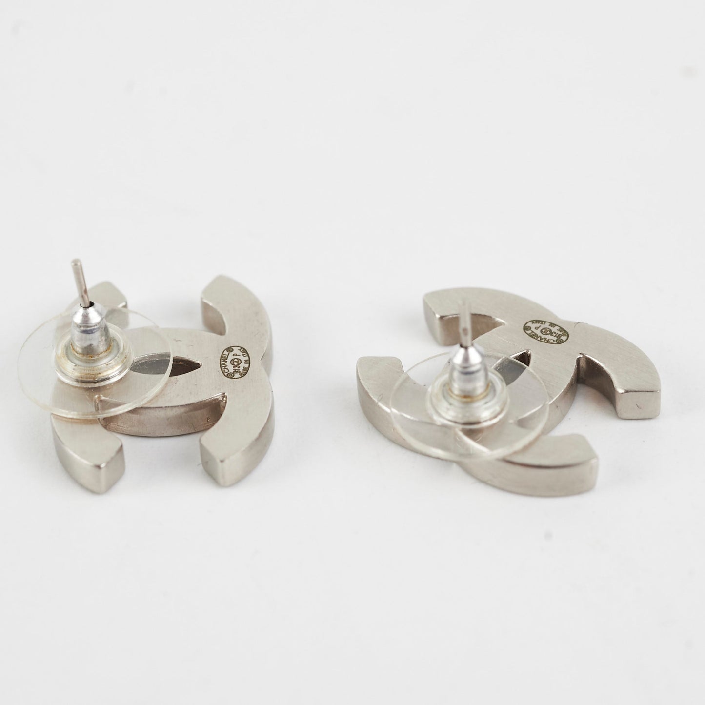 Chanel CC Logo Earrings Blue
