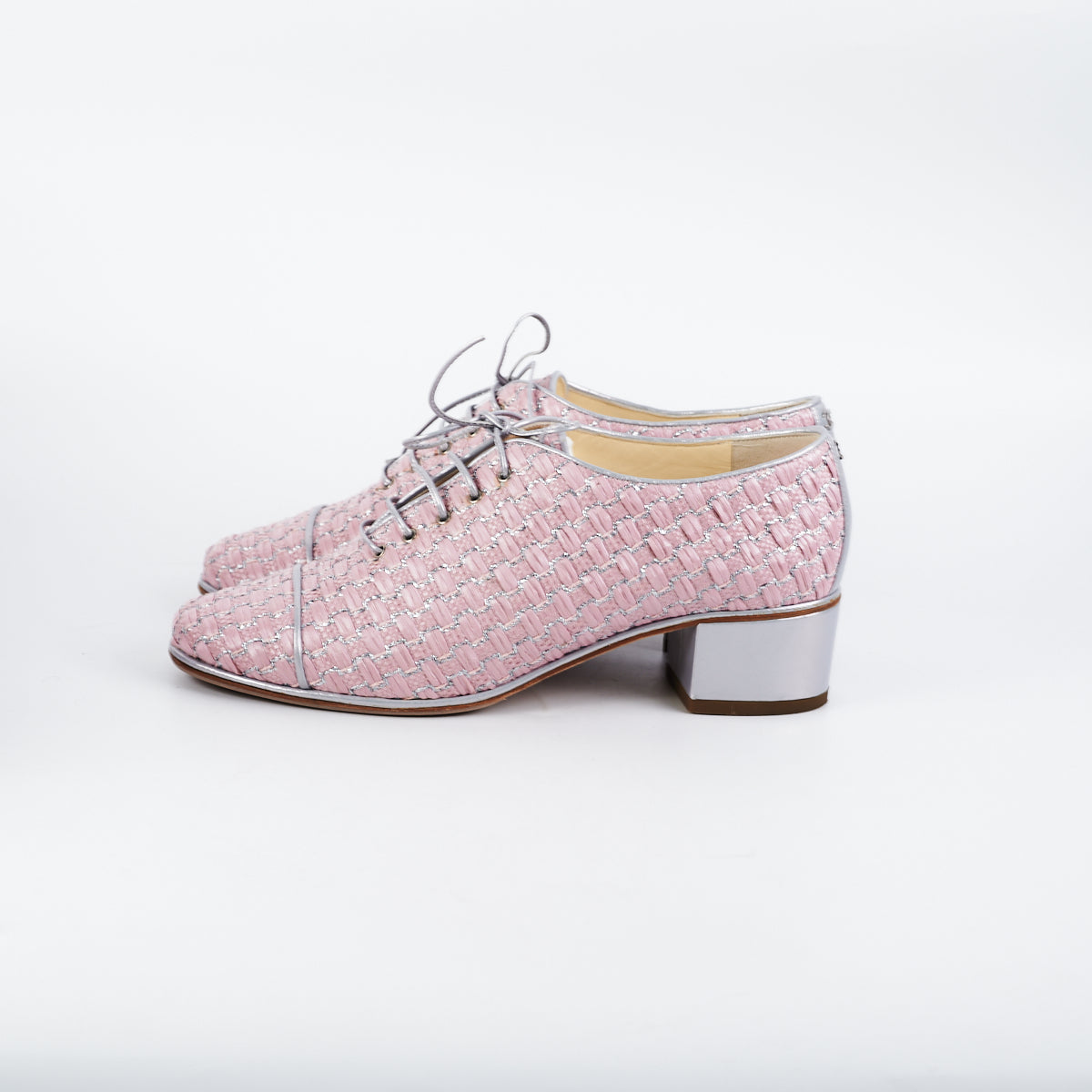 Chanel Woven Pink Shoes 38