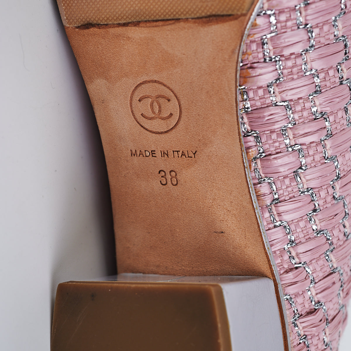 Chanel Woven Pink Shoes 38