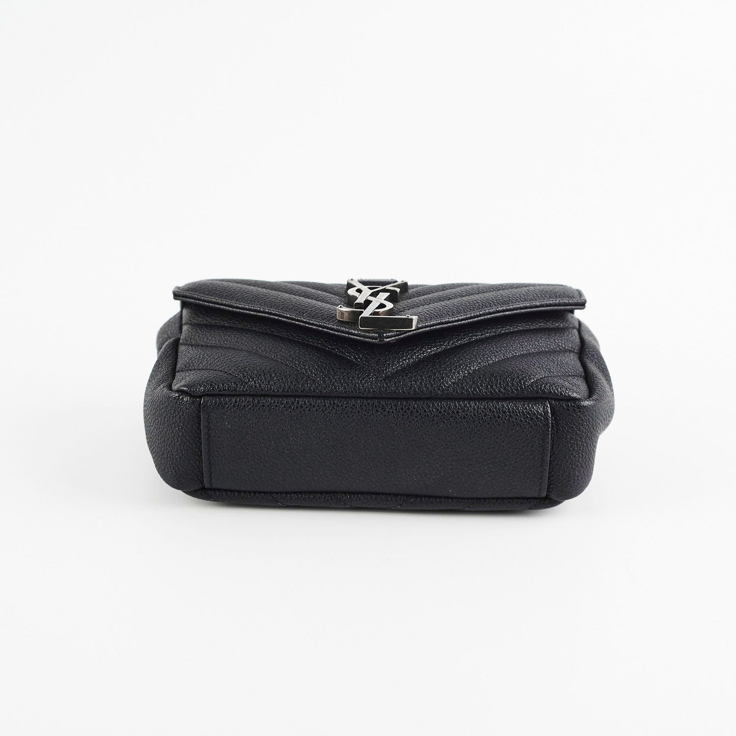 Saint Laurent Baby Chain Chevron Black Crossbody Bag