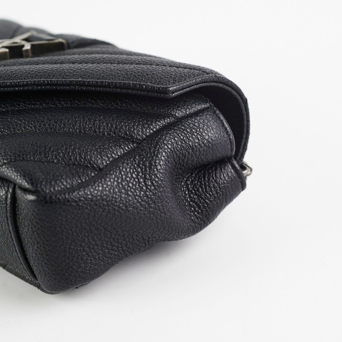 Saint Laurent Baby Chain Chevron Black Crossbody Bag