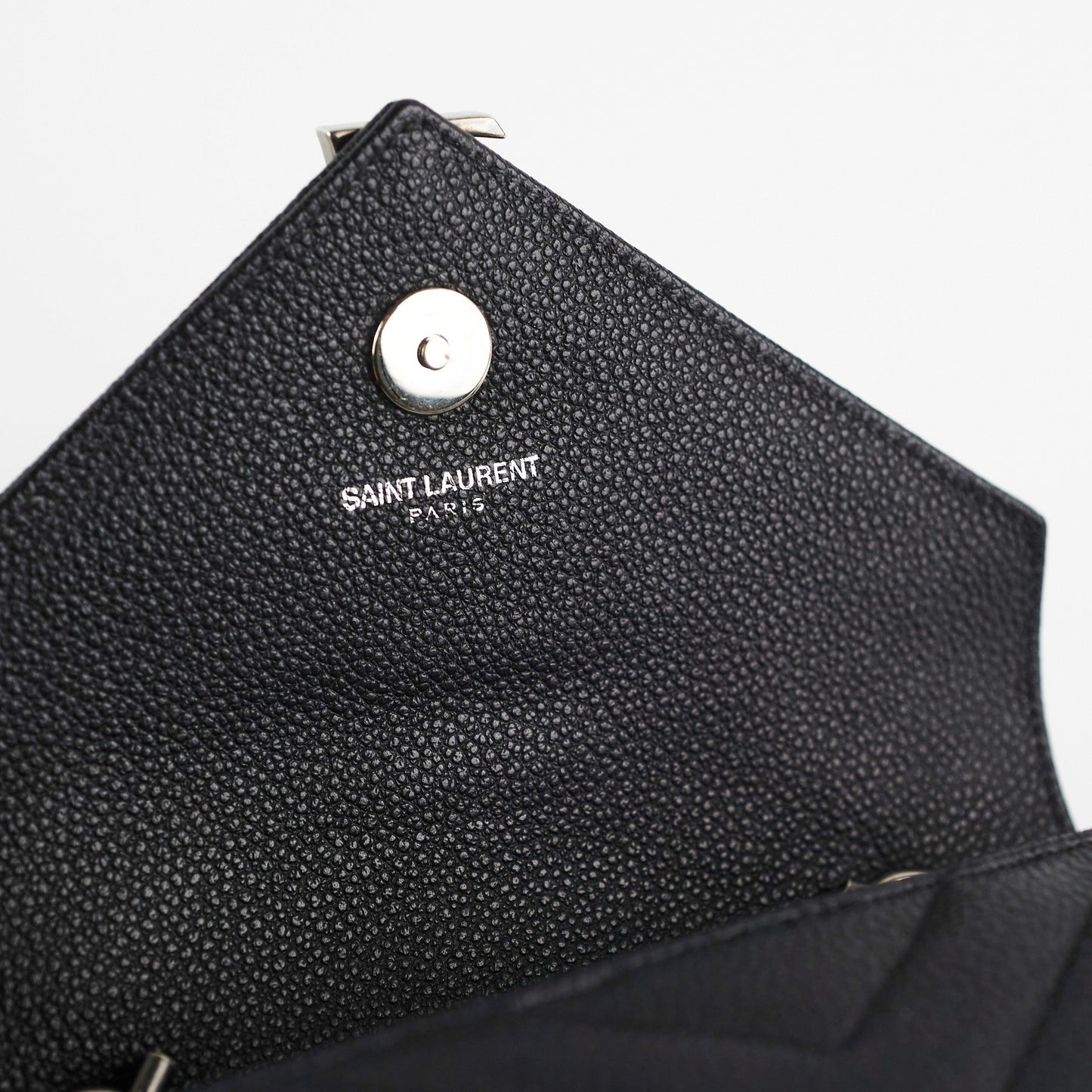 Saint Laurent Baby Chain Chevron Black Crossbody Bag