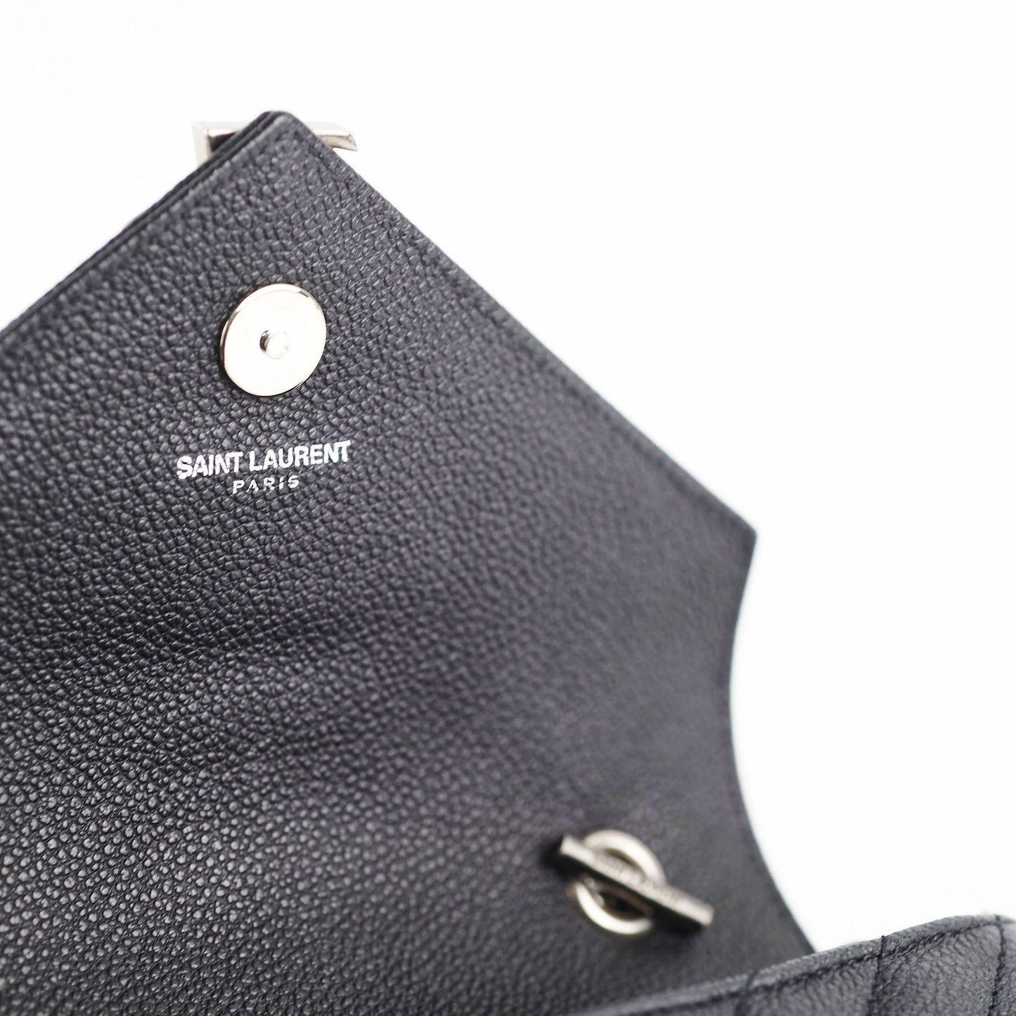 Saint Laurent Baby Chain Chevron Black Crossbody Bag