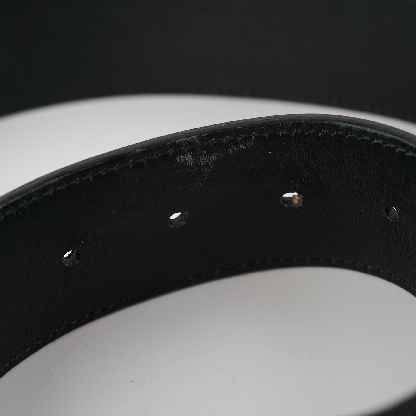 Saint Laurent Black Patent YSL Gold Enamel Buckle Belt