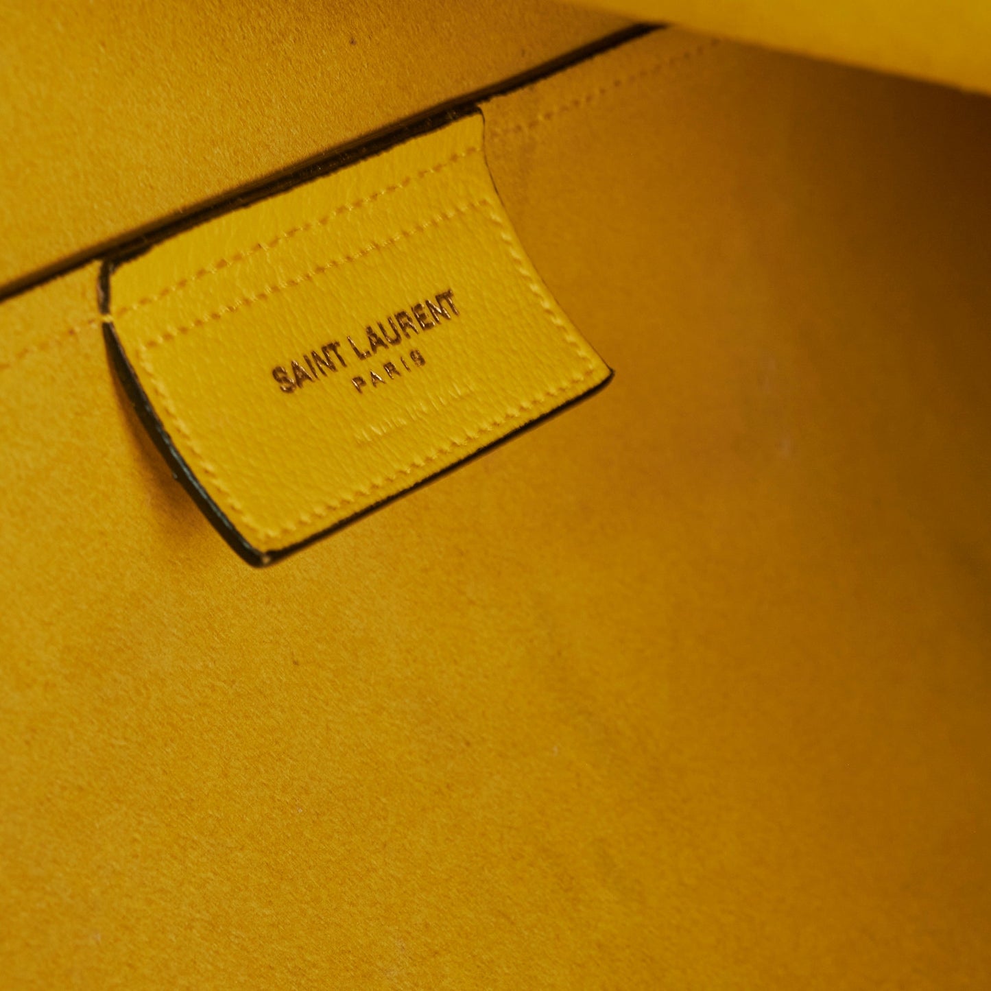 Saint Laurent Calfskin Yellow Tote Bag