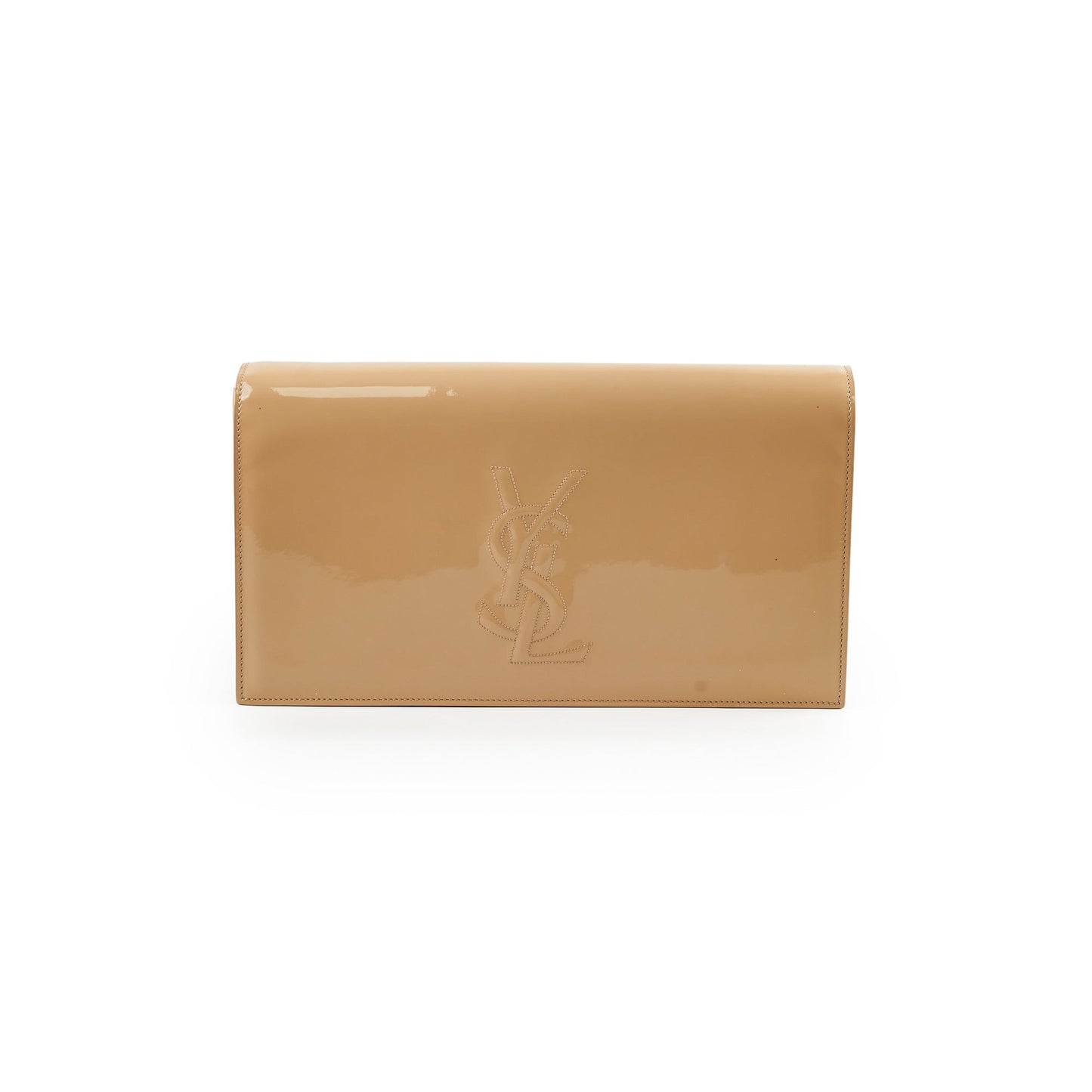 Saint Laurent Clutch Large Patent Clutch Beige