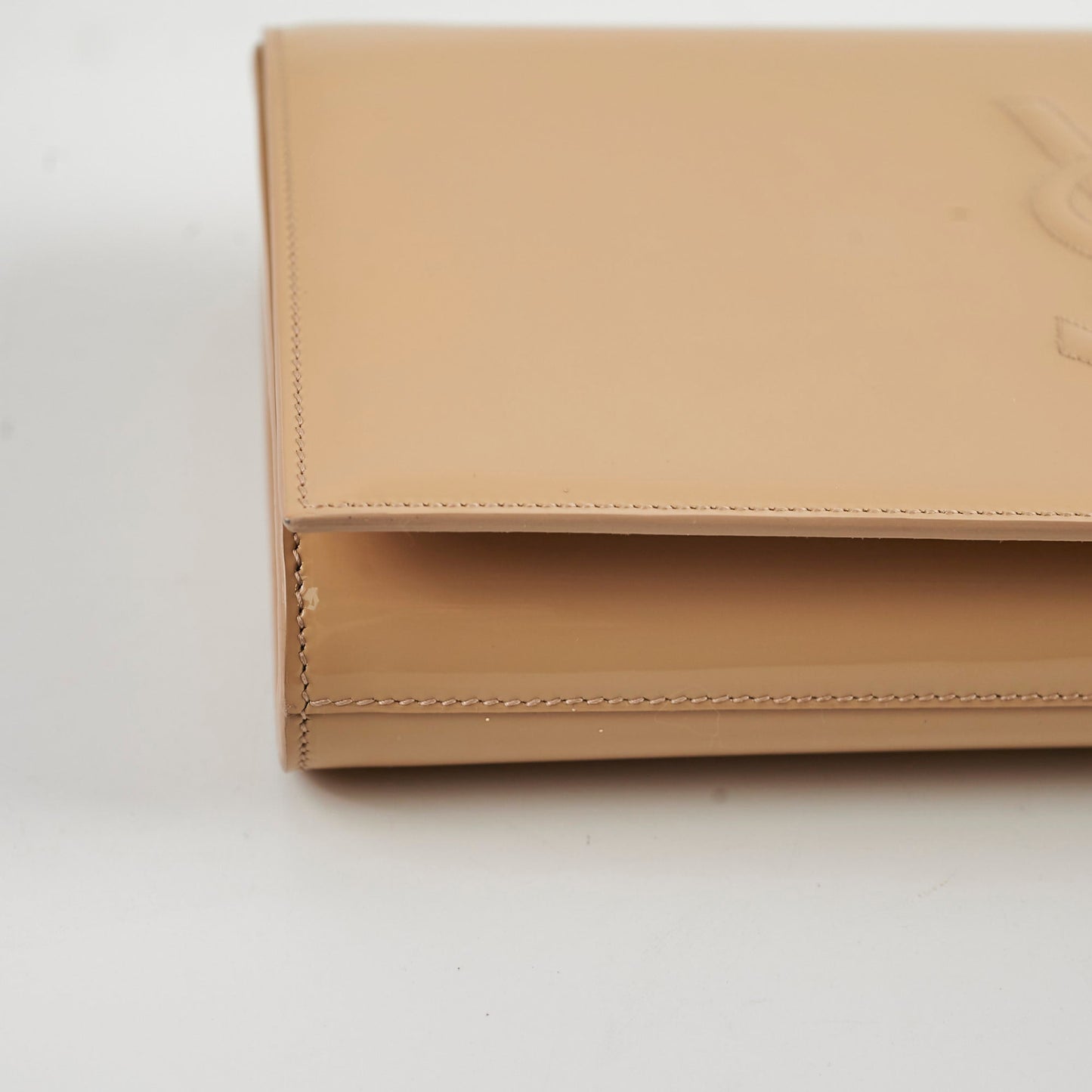 Saint Laurent Clutch Large Patent Clutch Beige