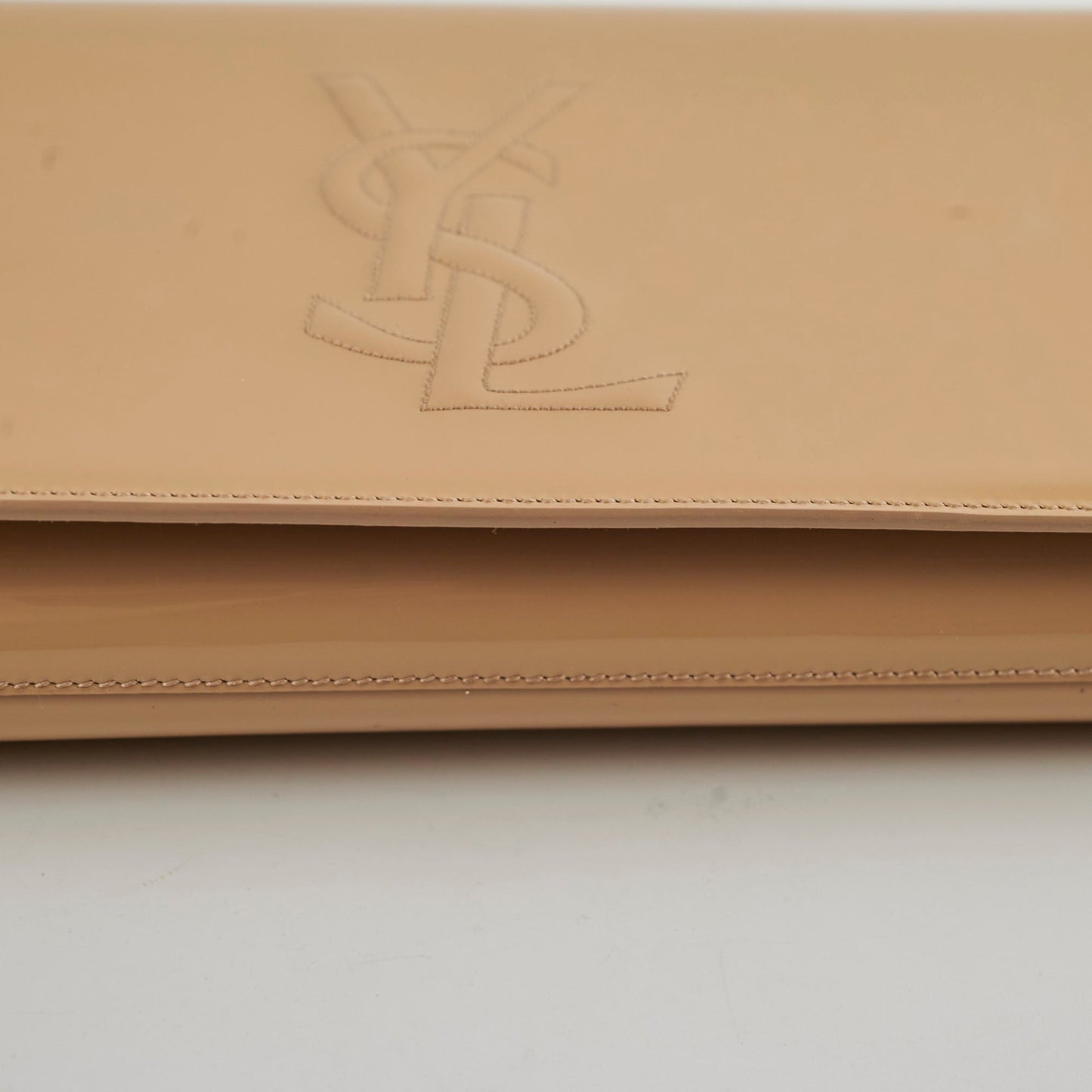 Saint Laurent Clutch Large Patent Clutch Beige