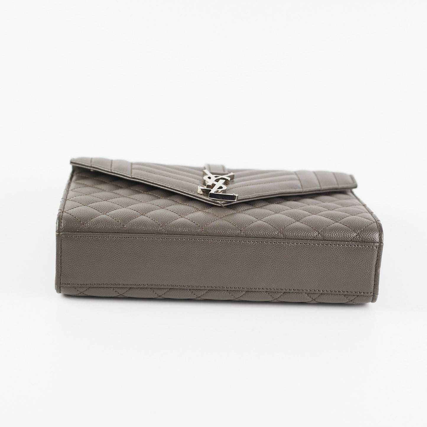 Saint Laurent Small Envelope Quilted Grey