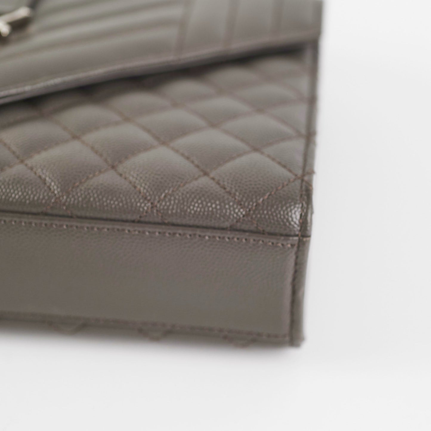 Saint Laurent Small Envelope Quilted Grey